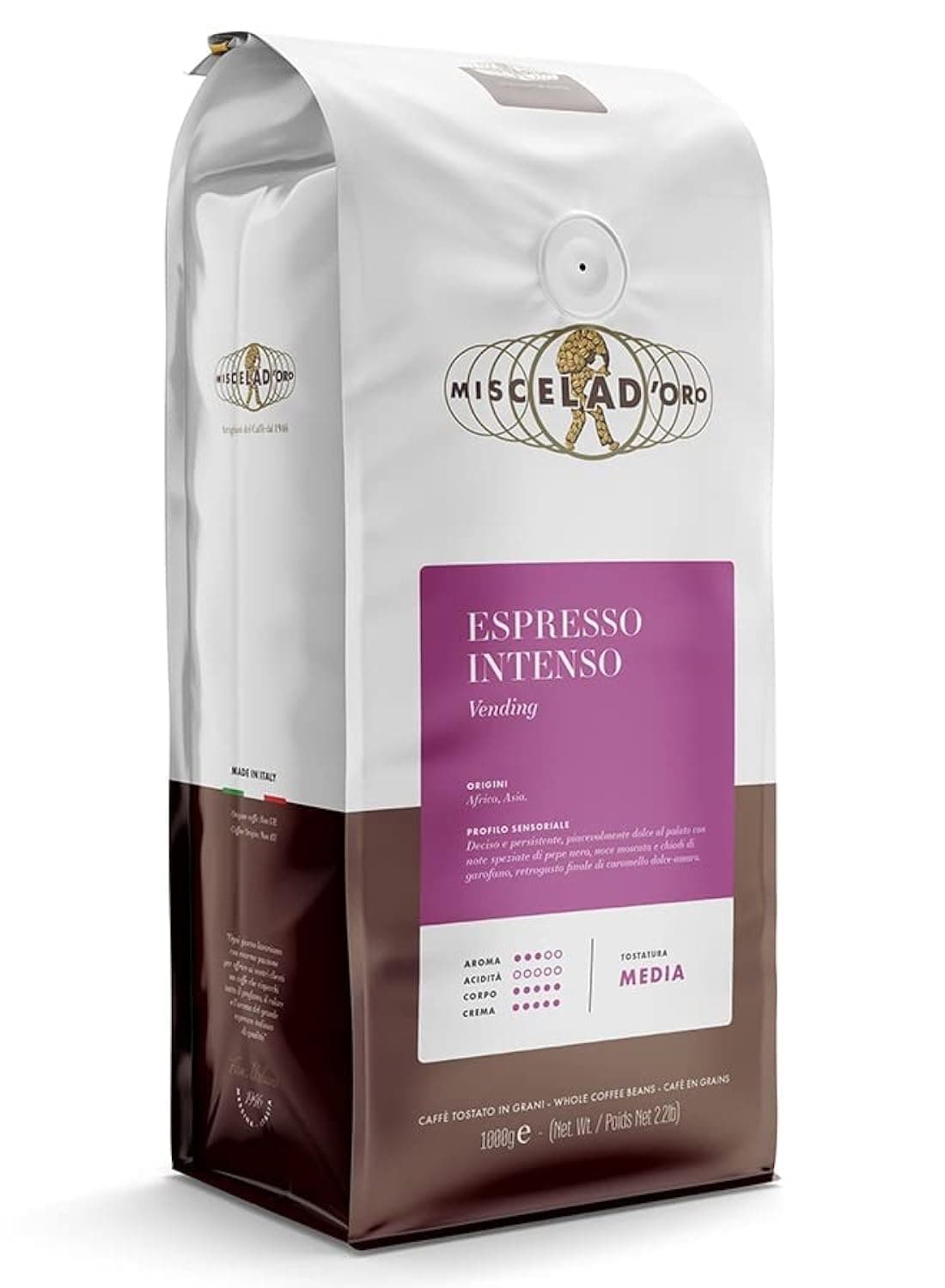Miscela D'Oro-Espresso Intenso Coffee Beans, 35.27 oz ℮ 1 kg مزيج دو أور-إسبريسو إنتنسو حبوب البن