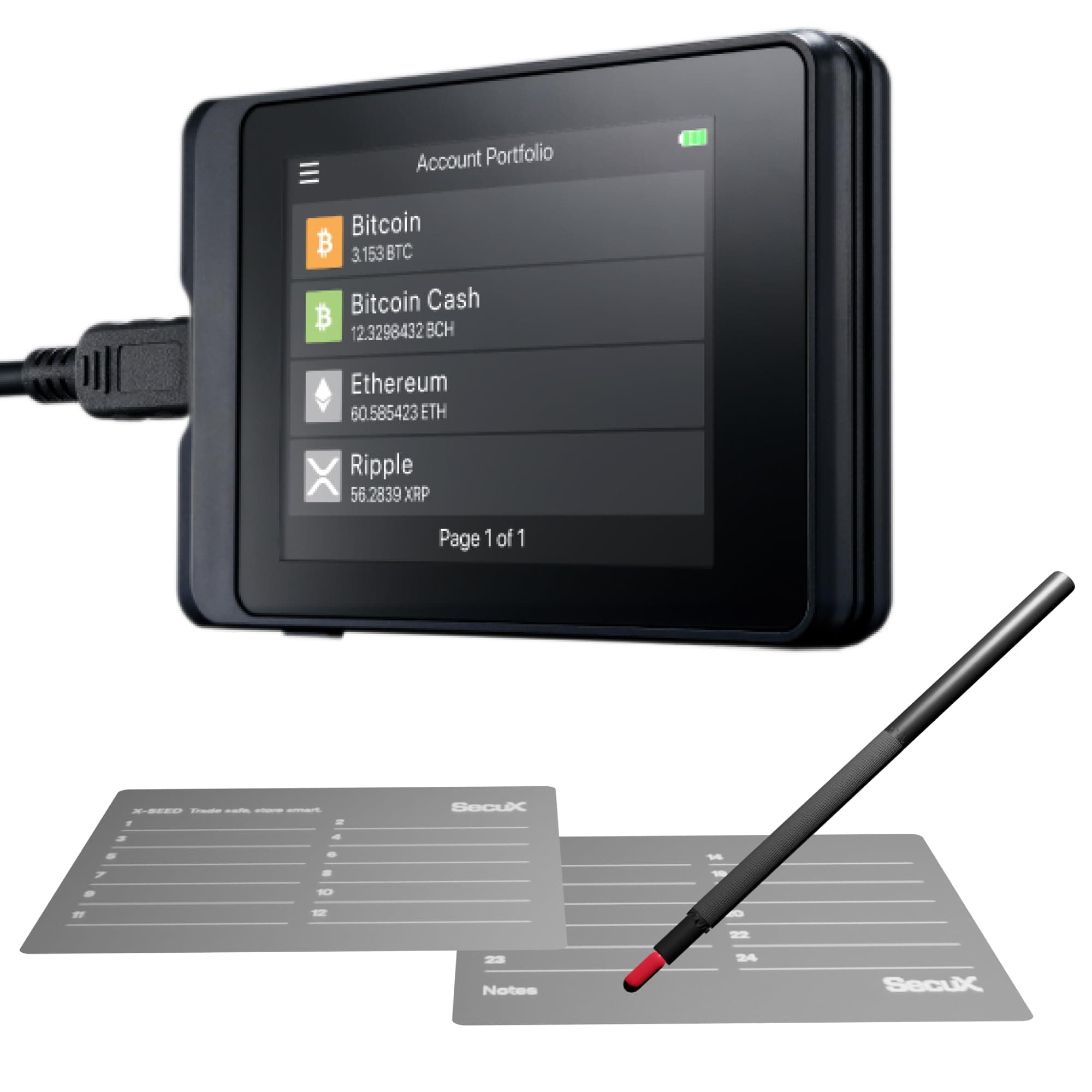 SecuX W10 Crypto-Asset Hardware Wallet - The Ideal Solution for Safely Storing Your Bitcoin, Ethereum, Ripple, Litecoin, Bitcoin Cash and More (W10C)