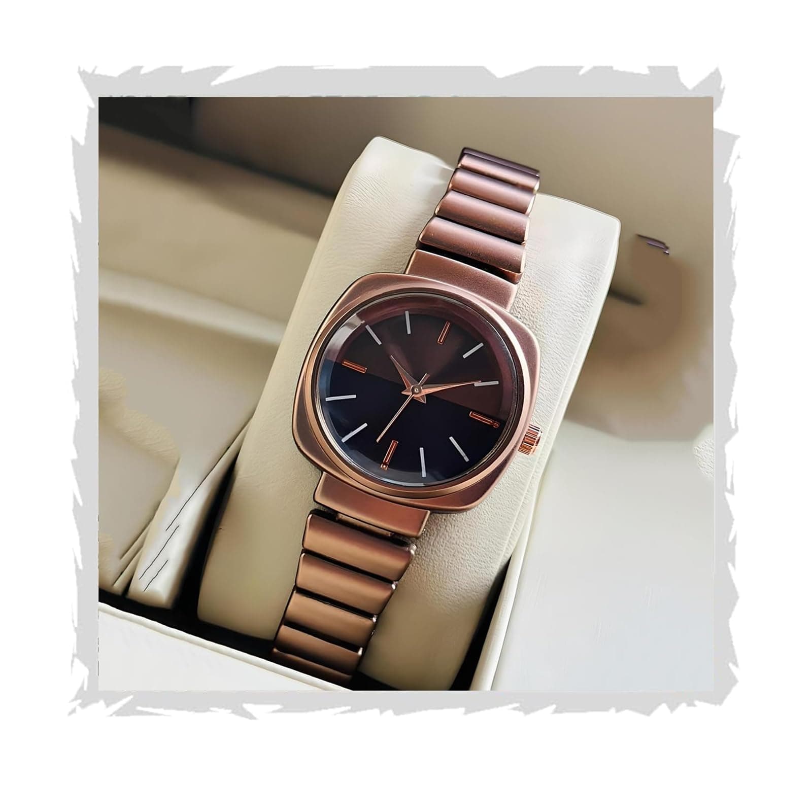 STYLEDOSE watch's Unique Design Elements (Round face in Square Frame, 5 Color...