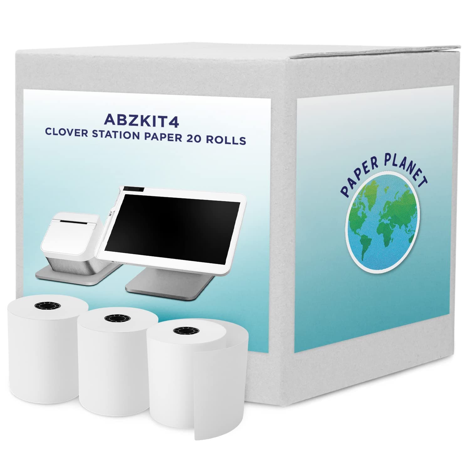 - Thermal Receipt Printer Paper for Clover Station by Paper Planet | 20 Rolls | Compatible with C500 C501 C503 C100 P100 P500 P550 Duo Solo