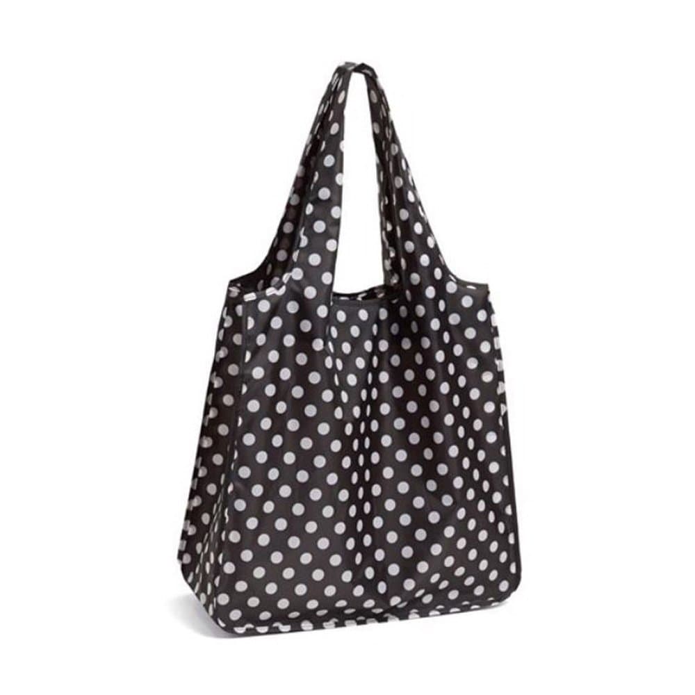 Resuable Shopping Tote, Black Dots, one size