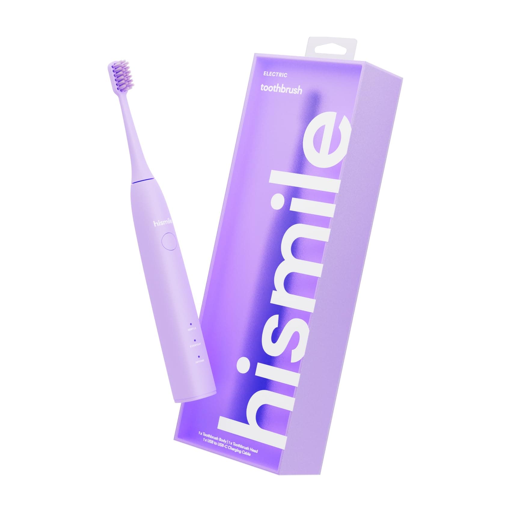 HISMILE Electric Toothbrush, 3 Brushing Modes, Smart Timer, Rechargeable, Soft-Tapered Bristles, Mode Memory (Purple)