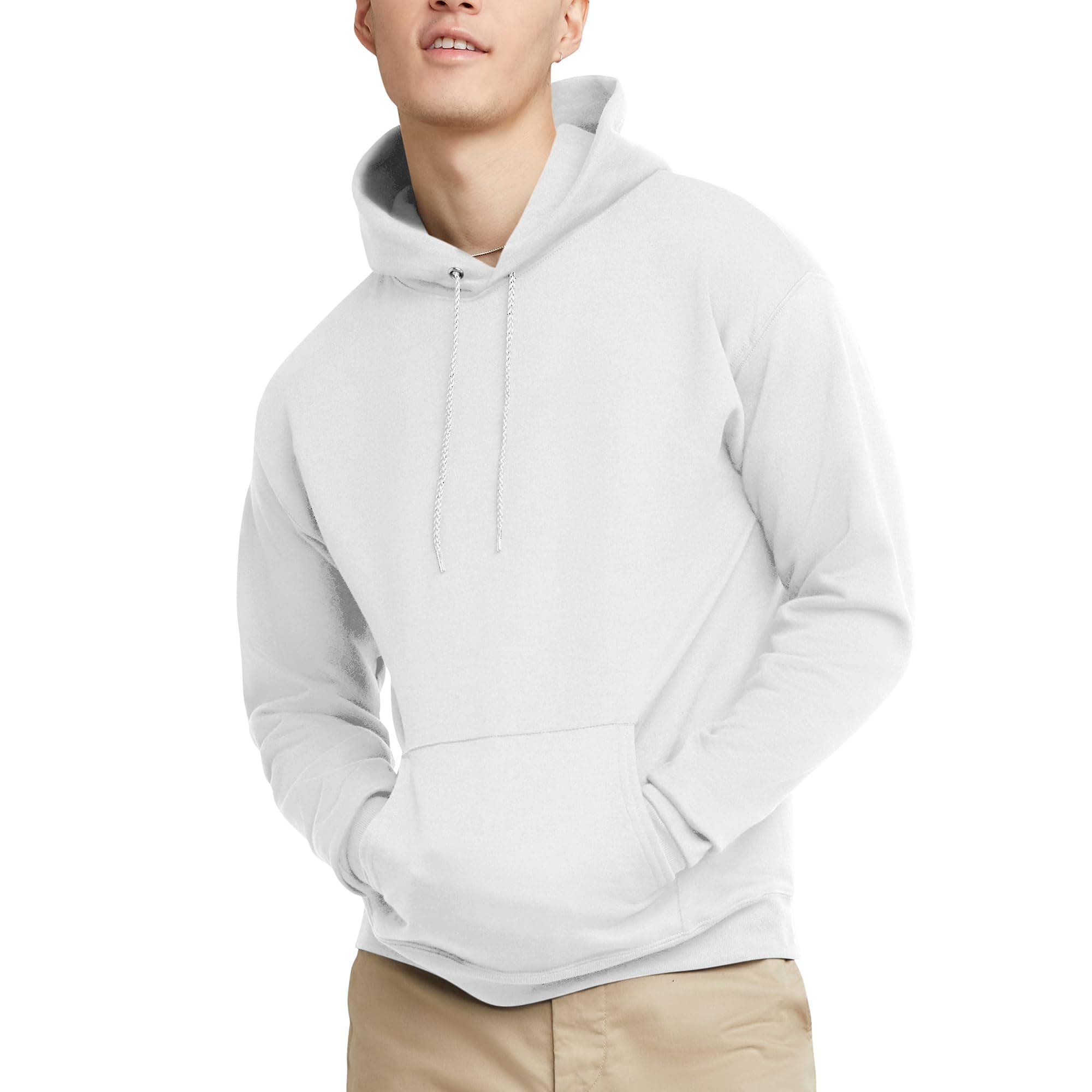Hanes Men's, EcoSmart, Cotton-Blend Hooded Sweatshirt, Plush Fleece Pullover Hoodie