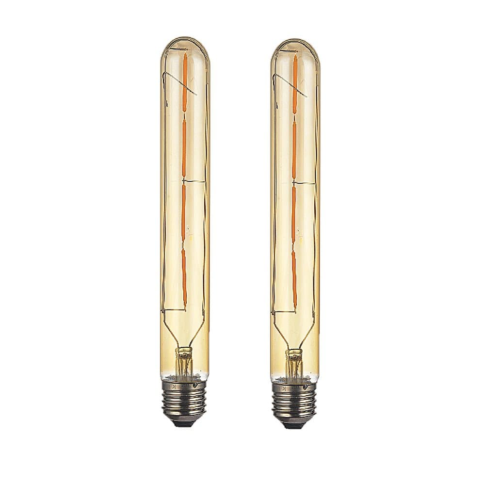– Pack of 2 T30 Long Tube LED Bulb 4w Tube Edison Style Filament Bulb Smoked Gold Glass T30 E27 40w Edison Screw,400lm Warm White 2700k Not Dimmable