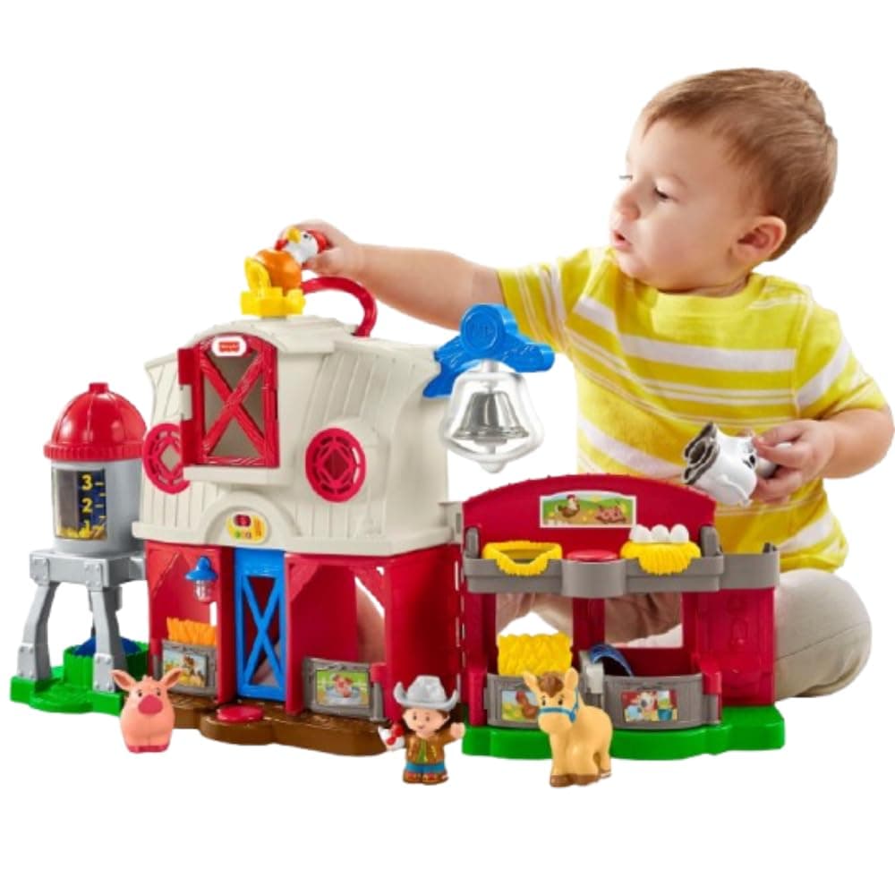 Little People Caring for Animals Farm - English Edition, interactive playset with Smart Stages learning for toddlers and kids. Ages 1-5 years. GLT78