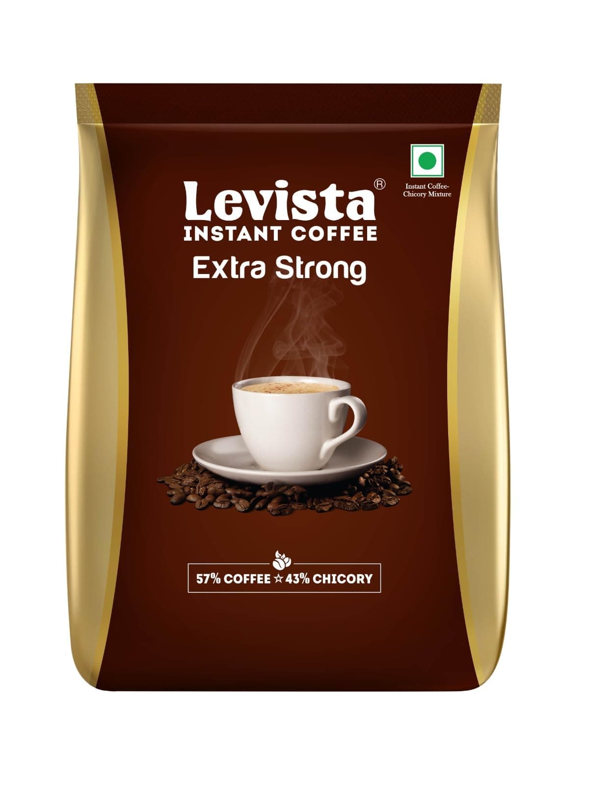 Levista Extra Strong Instant Coffee (Pouch) (1 Kg) | Strong Blend of 57% Coffee & 43% Chicory| Caffeine Coffee with Rich Bold Flavour for an Energising Experience
