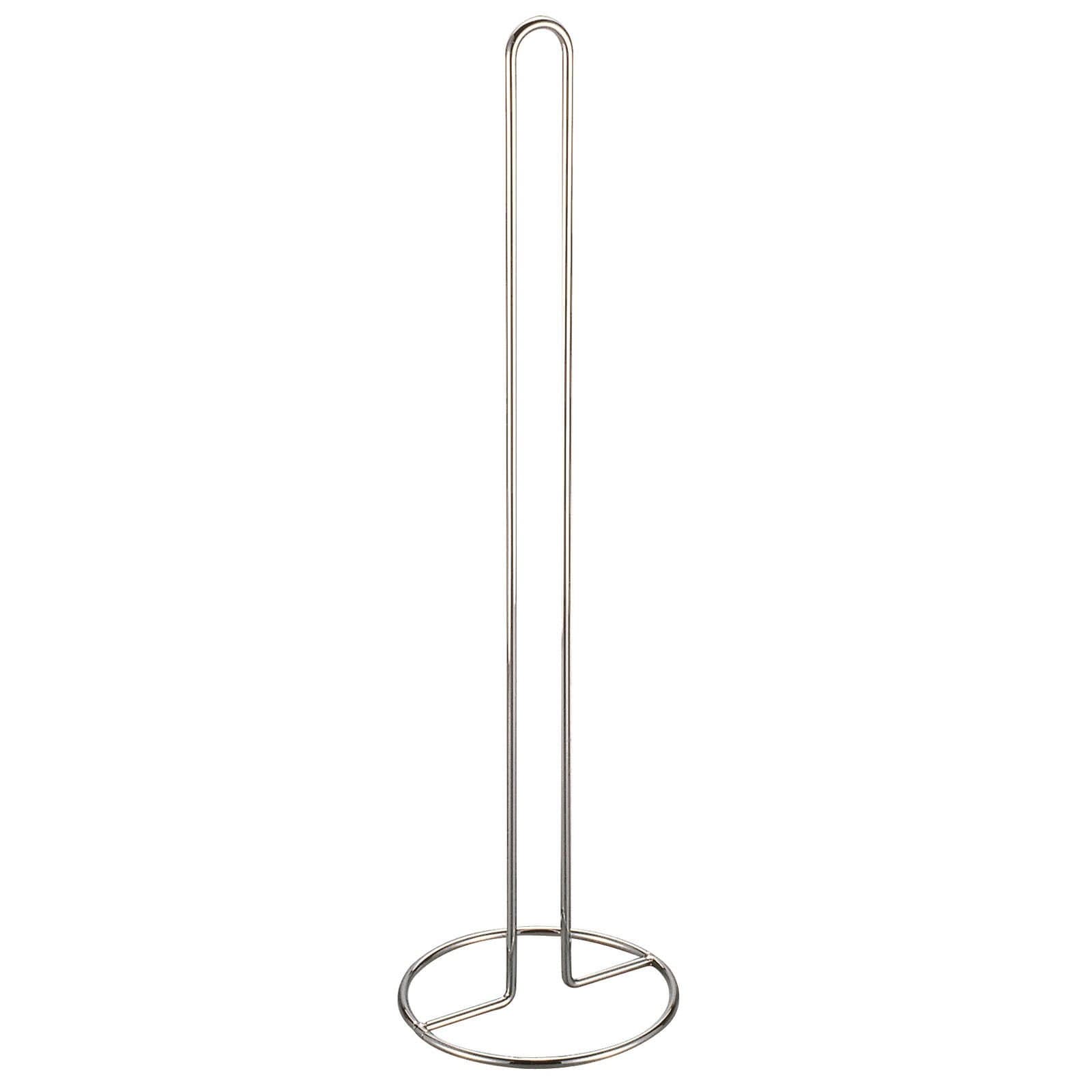Free Standing Chrome Toilet Roll Holder Swivel Tissue Paper Storage Spike Stand (Neris)