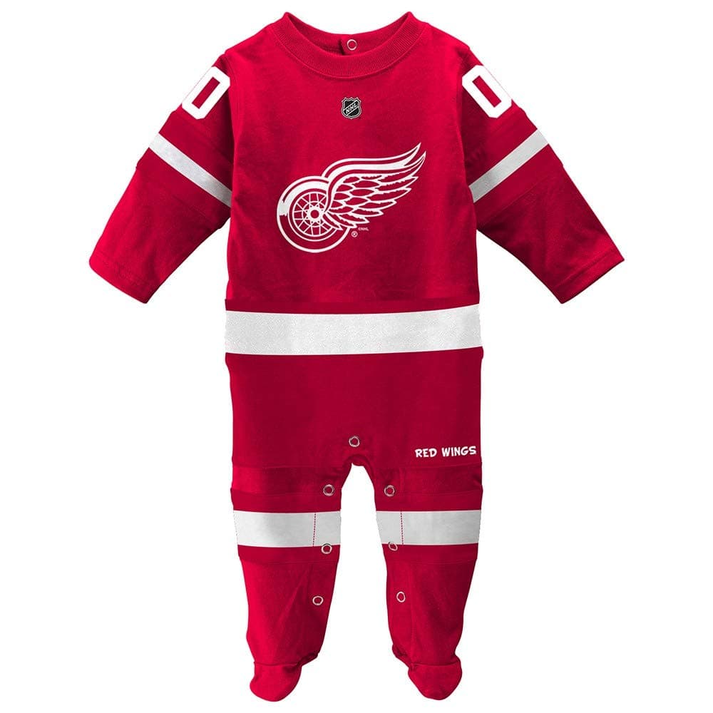 Outerstuff Detroit Red Wings NHL Newborn Red Long Sleeve Jersey Style Coverall