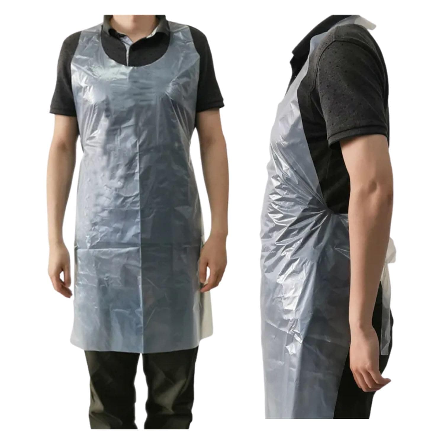 HOT BARGAINS 100 X White Plastic Aprons Disposable For adults Size 70 X 120cm, 10Microns (PACK OF 100)
