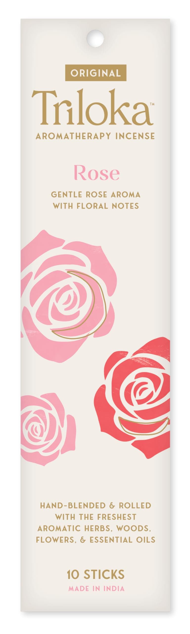 Triloka Original Incense, Rose, 10 Sticks