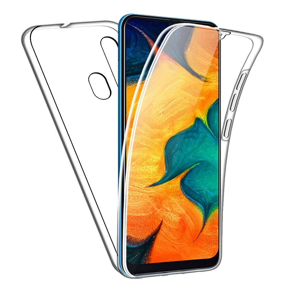 SDTEK Case for Samsung Galaxy A30 Full Body Front and Back Protection 360 Cover Clear Transparent Soft