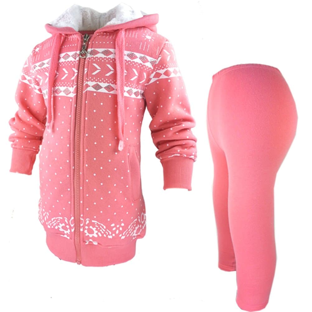 Ikidswear Big Girls'Hoodie Long Tracksuit Set