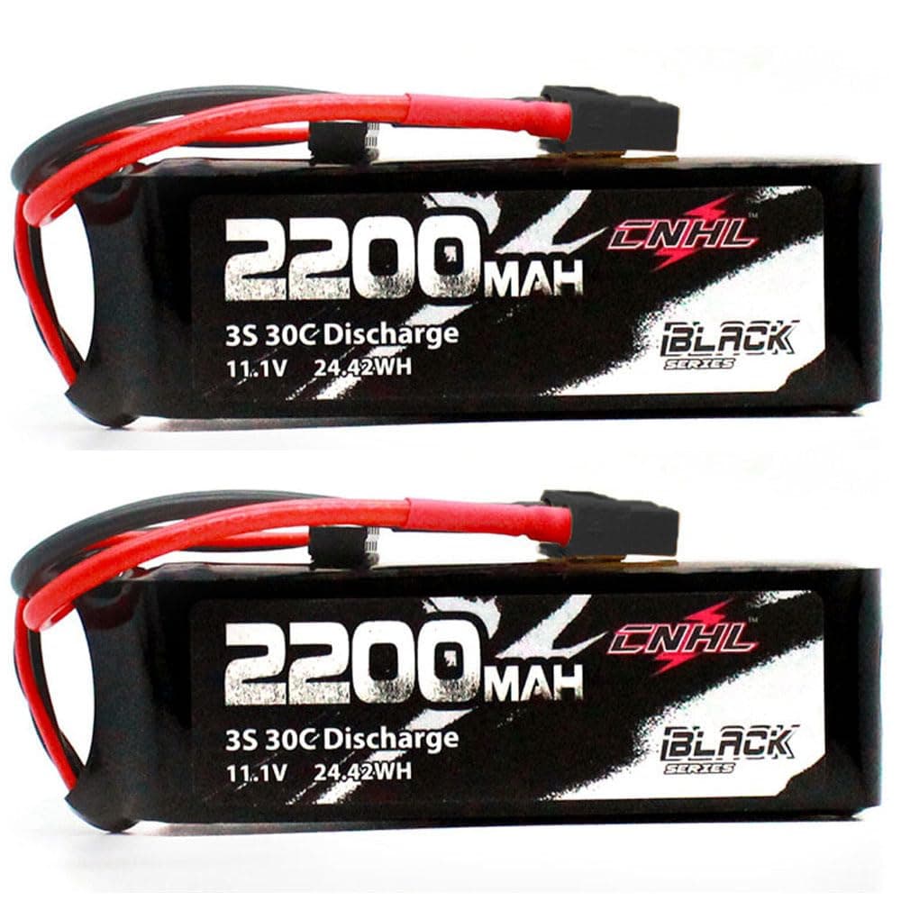 CNHL 2200mAh 3S Lipo Battery 30C 11.1V lipo Battery with XT60 Plug for RC Airplane Car Truggy Truck Crawler(2 Packs)