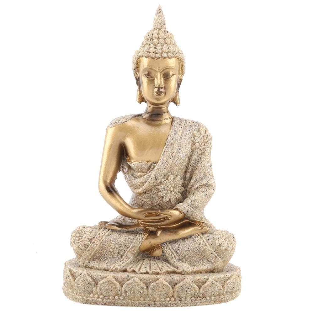 Buddha Craft, Buddha Decor Buddha Statue, Home Ornament Carving Statue, for Birthday Gift for Office Decoration for Home Decoration for Home(A gold)