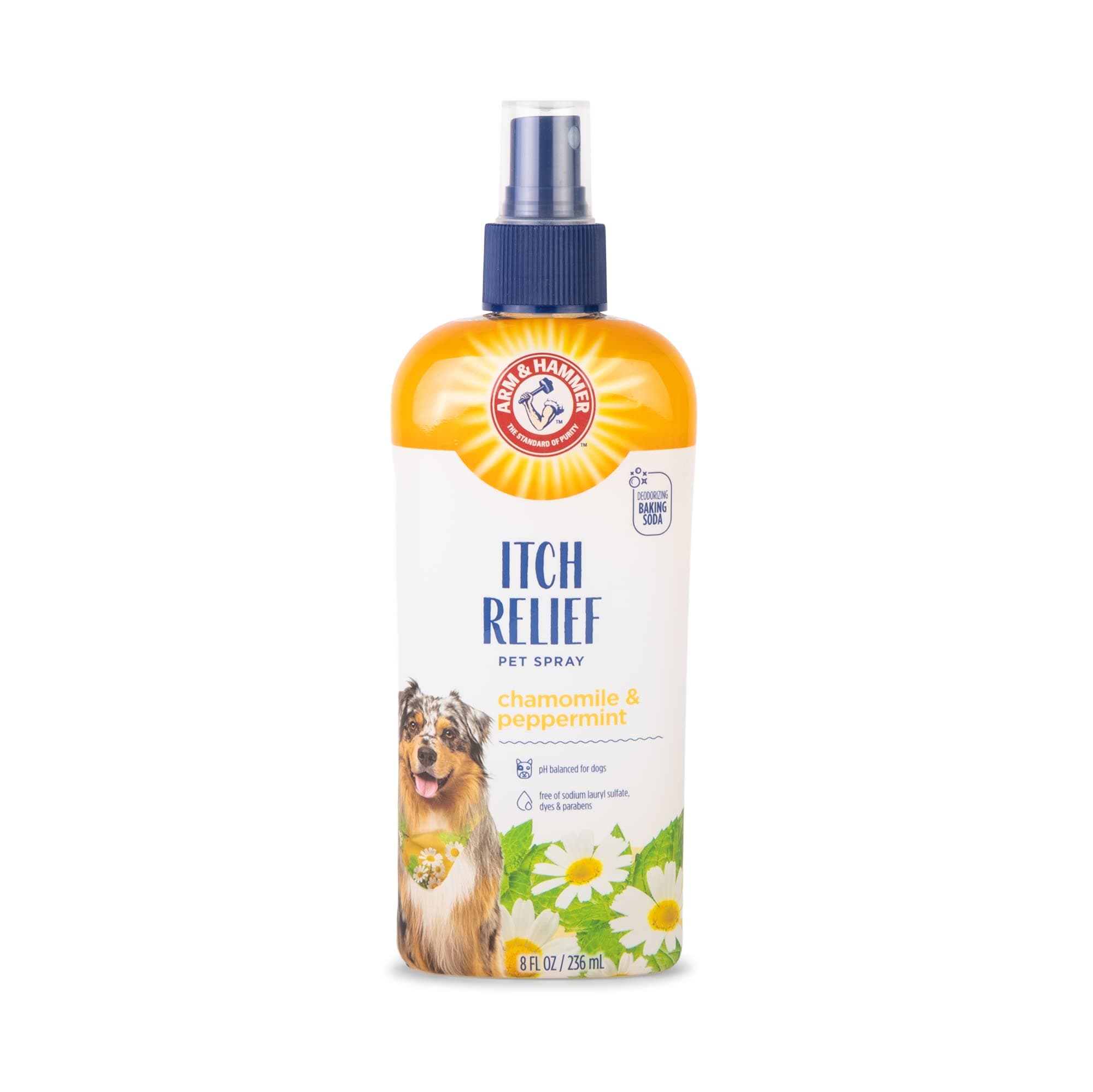 Arm & Hammer for Pets Itch Relief Spray for Dogs, Soothing Dog Skin Spray to Help Calm Itchy and Irritated Skin and Hot Spots Between Baths, Chamomile & Peppermint Scent, 8 Fl Oz