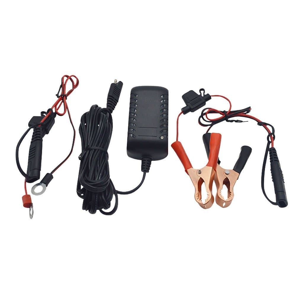 TNS30W-1201000 12V 1A Portable SLA Lead Acid Battery Charger/Maintainer With Alligator Clips & Ring Terminals Connector