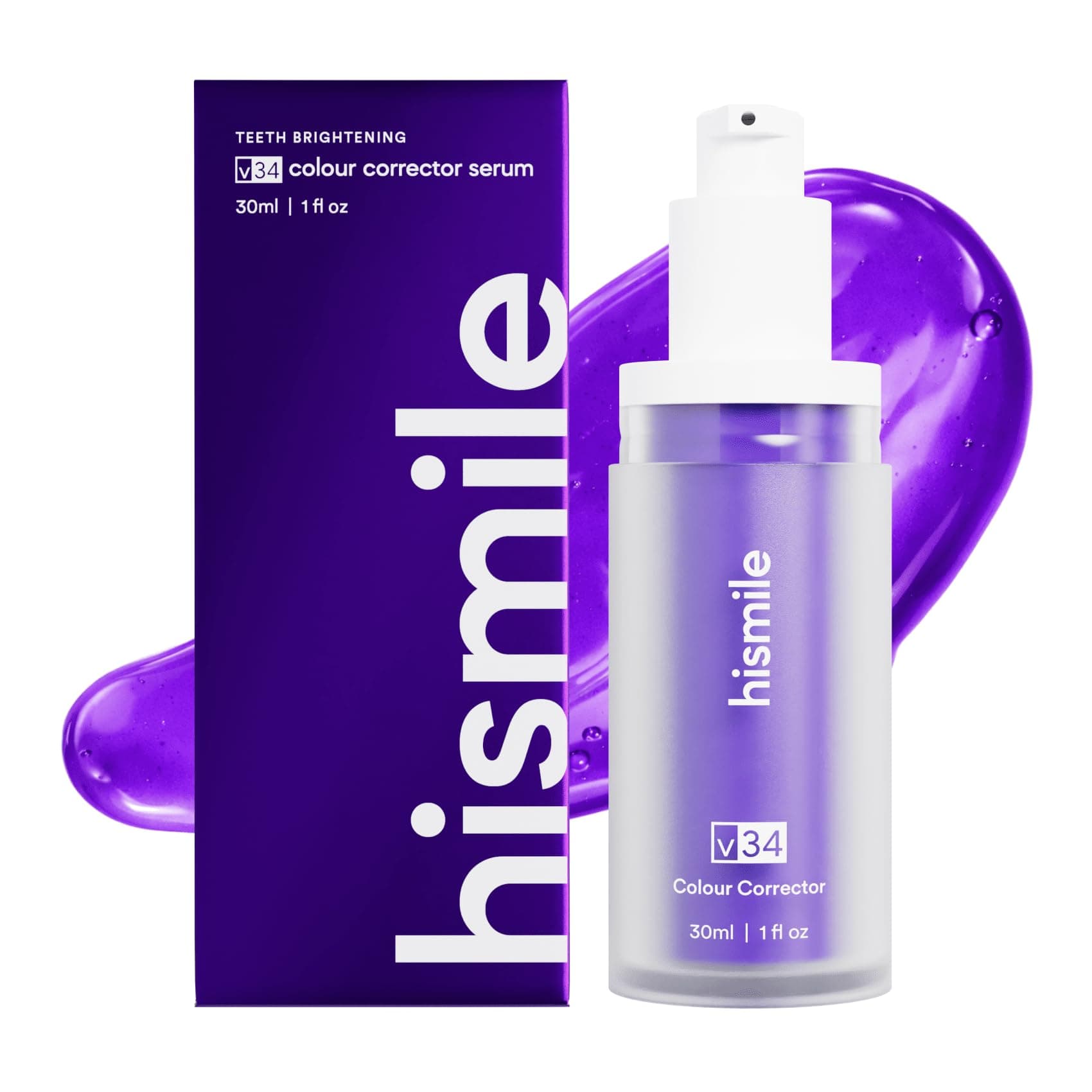 v34 Colour Corrector, Tooth Stain Concealer, Teeth Whitening Booster, Purple Toothpaste, Color Correcting Technology, V34, Tooth Colour Corrector