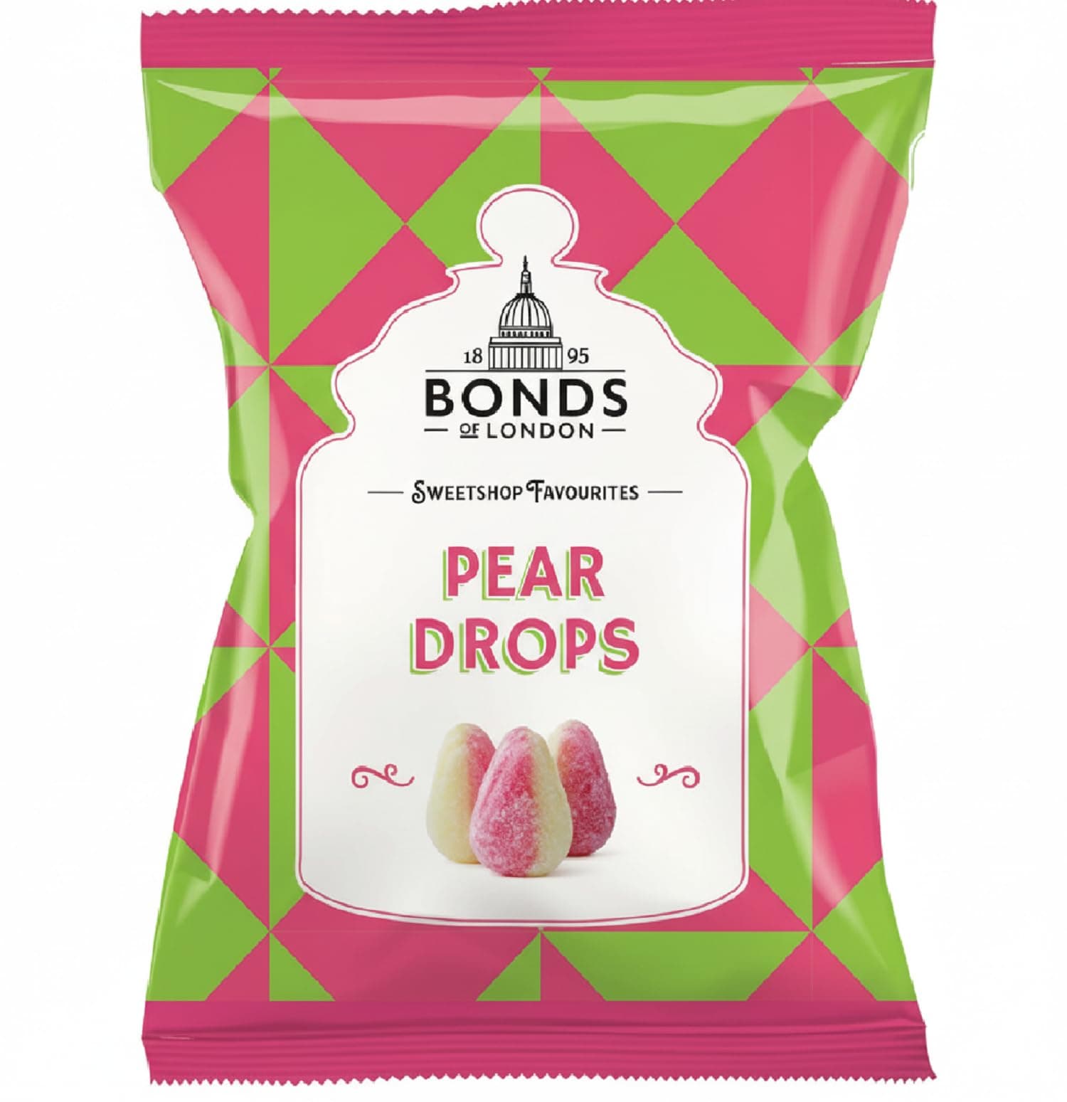 Original Bonds London Pear Drops Bag Sugar Coated Pear Flavored Boiled Sweets A Classic Sweetshop Favorite Imported From The UK England The Best Of British Candy Bannana And Pear Flavour