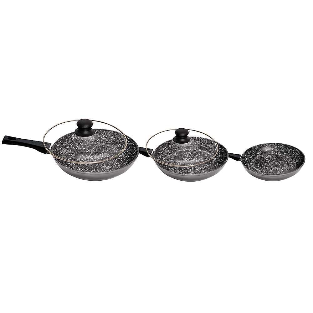 Stonewell 2-Piece Grey Stone Non-Stick Pan Set