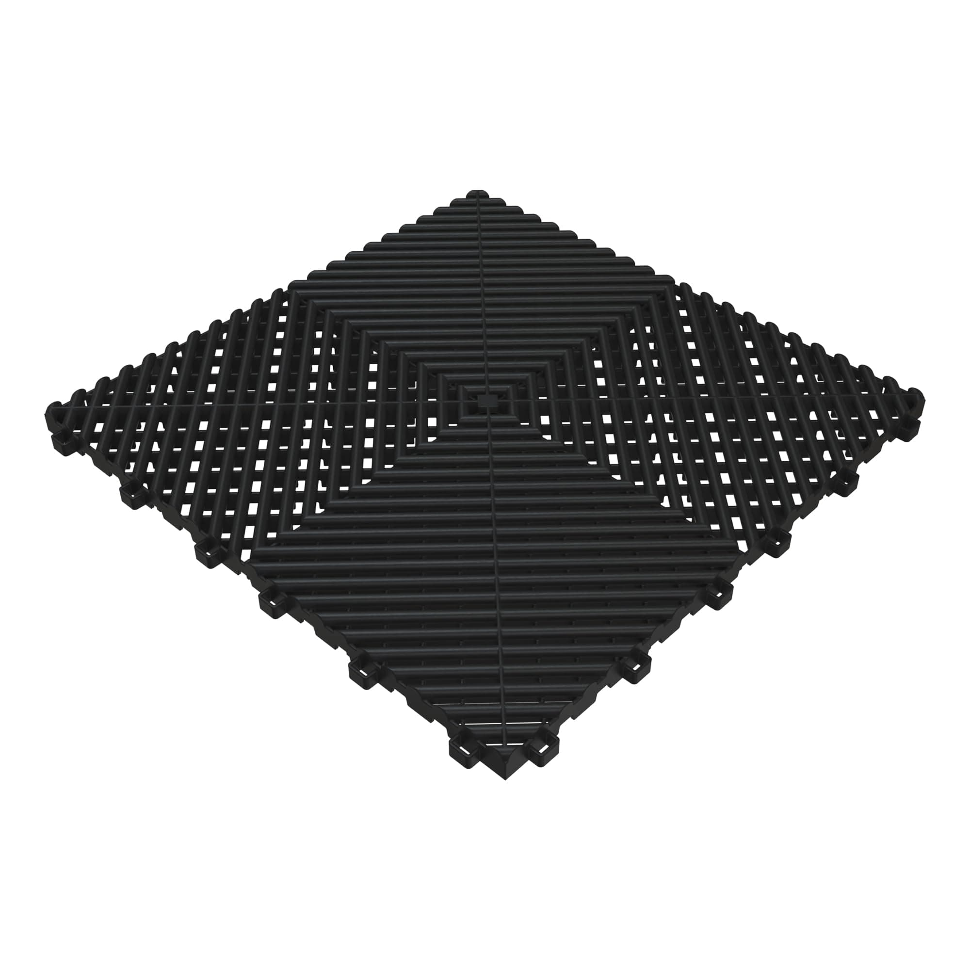 HOTSYSTEM Durable Polypropylene Interlocking Modular Garage Floor Tiles, Versatile Interlocking Floor Tiles, 15.7'' x 15.7'' x 0.7''(Thickness) Flooring Tile(20 Pack), Black