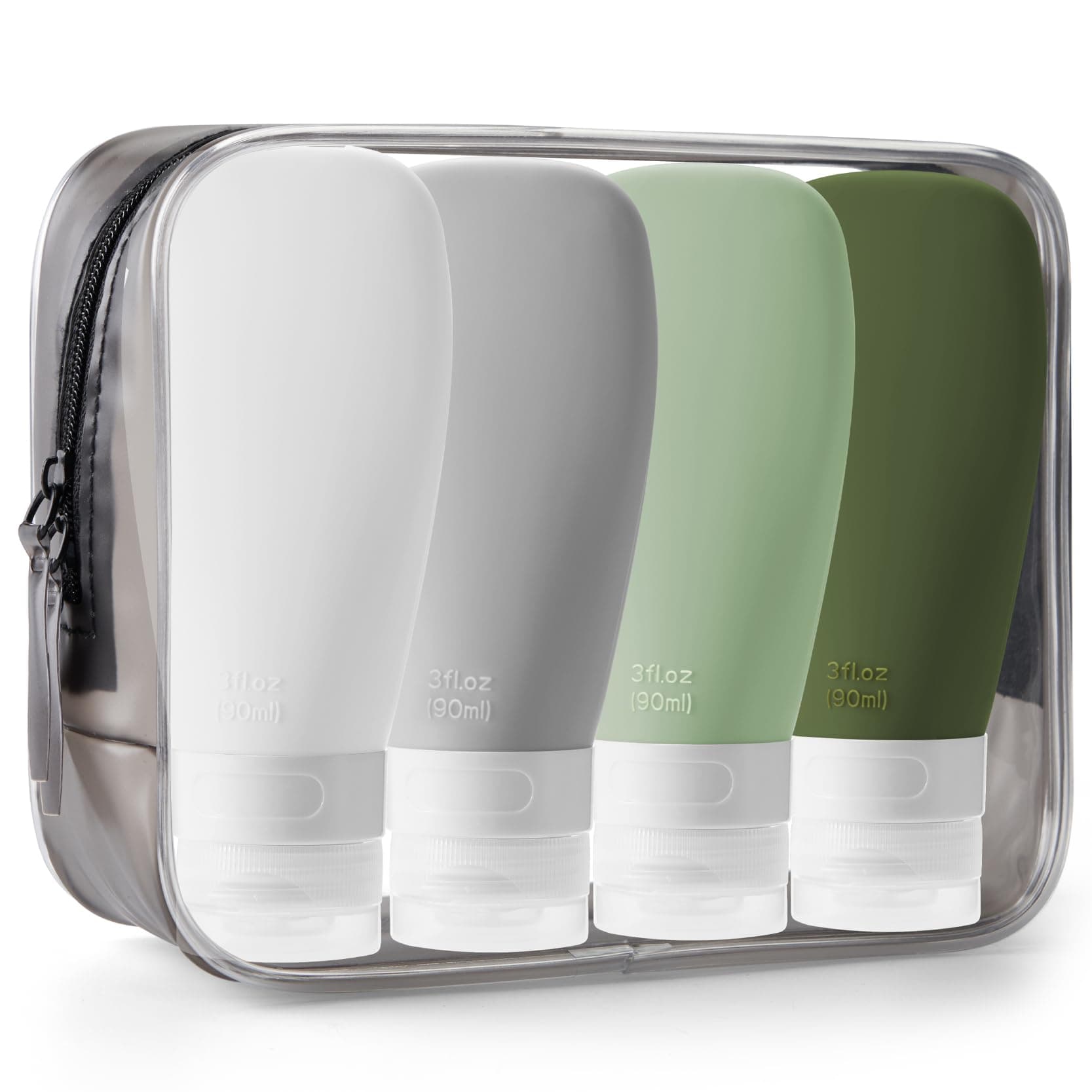 INSFIT Portable Travel Bottles, TSA Approved Leak Proof Containers for Toiletries, BPA Free Refillable Accessories for Shampoo, Body Wash, Liquids (4 Pack)