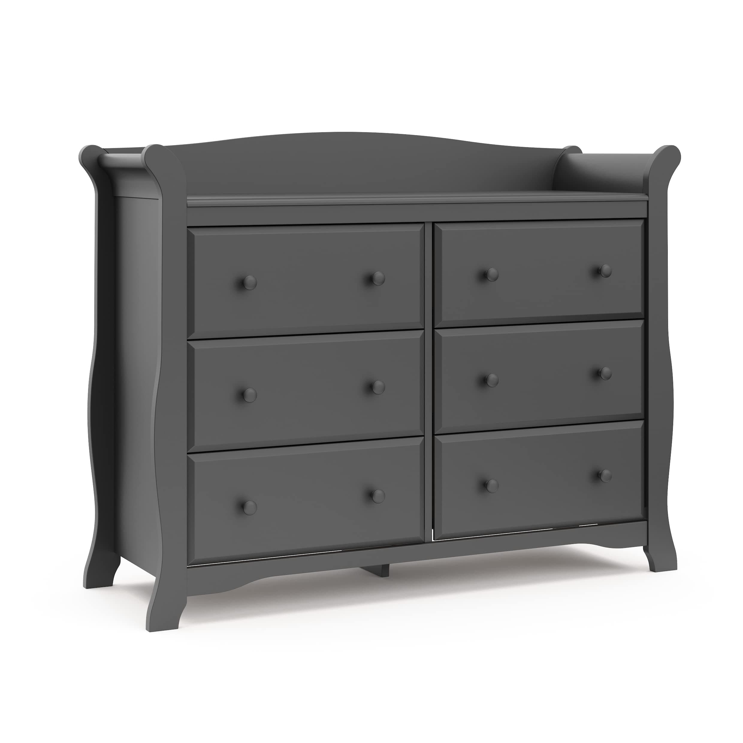 Avalon 6 Drawer Double Dresser (Gray) – Nursery Dresser for Kids Bedroom, Chest of Drawers