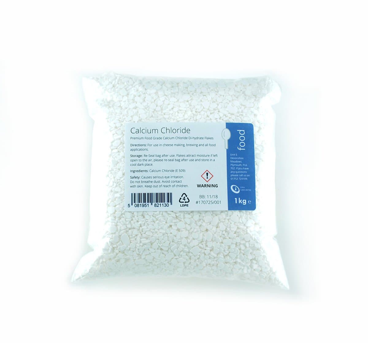 Calcium Chloride - 1kg (Diyhdrate Flakes)
