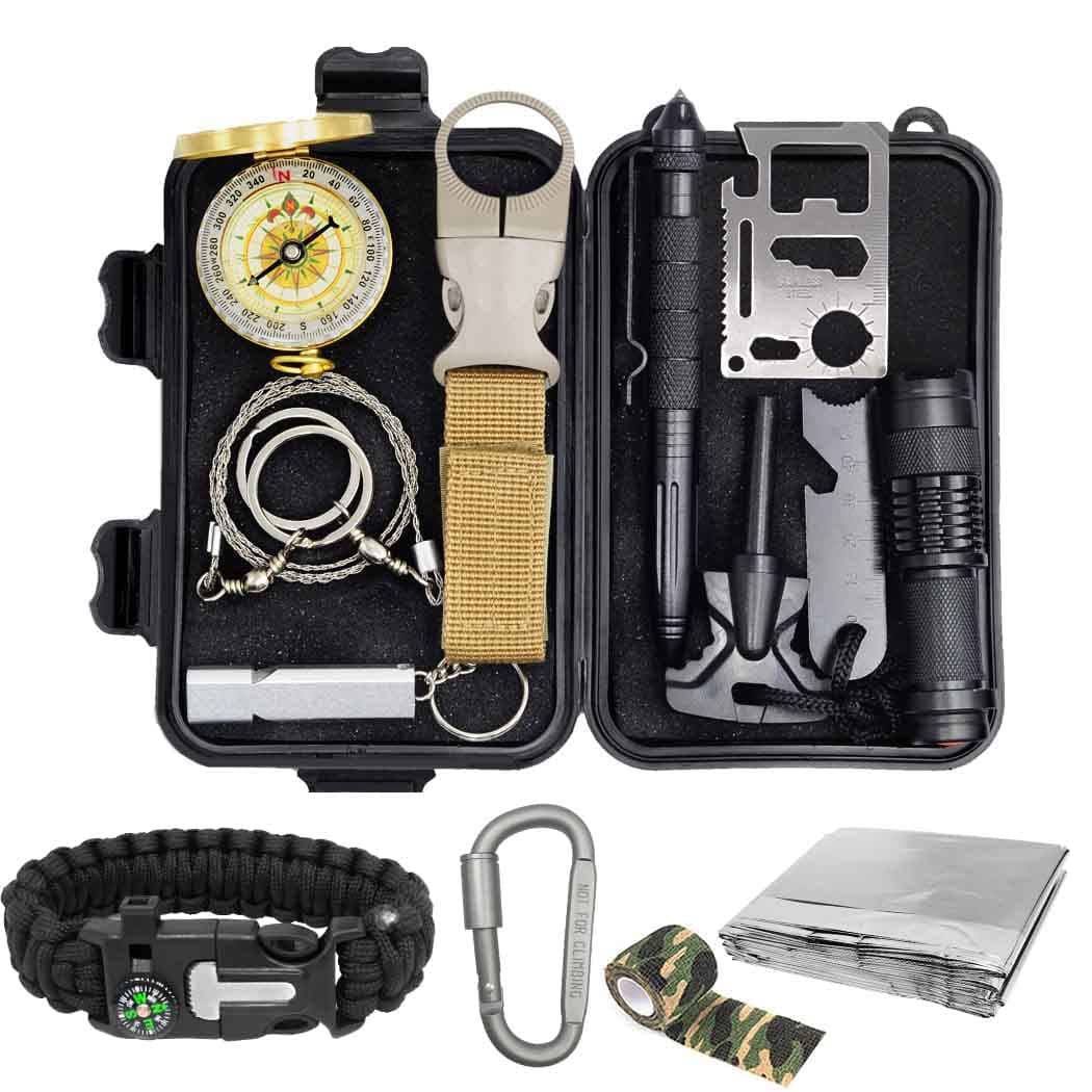 Pocket Survival Kits - Boy Scout Gifts First Aid Kit Camping Gear Emergency Tools Car Gadgets Multitool Hiking Hunting Accessories Fathers Day Graduation Birthday Presents for Dad Son Him Men Husband
