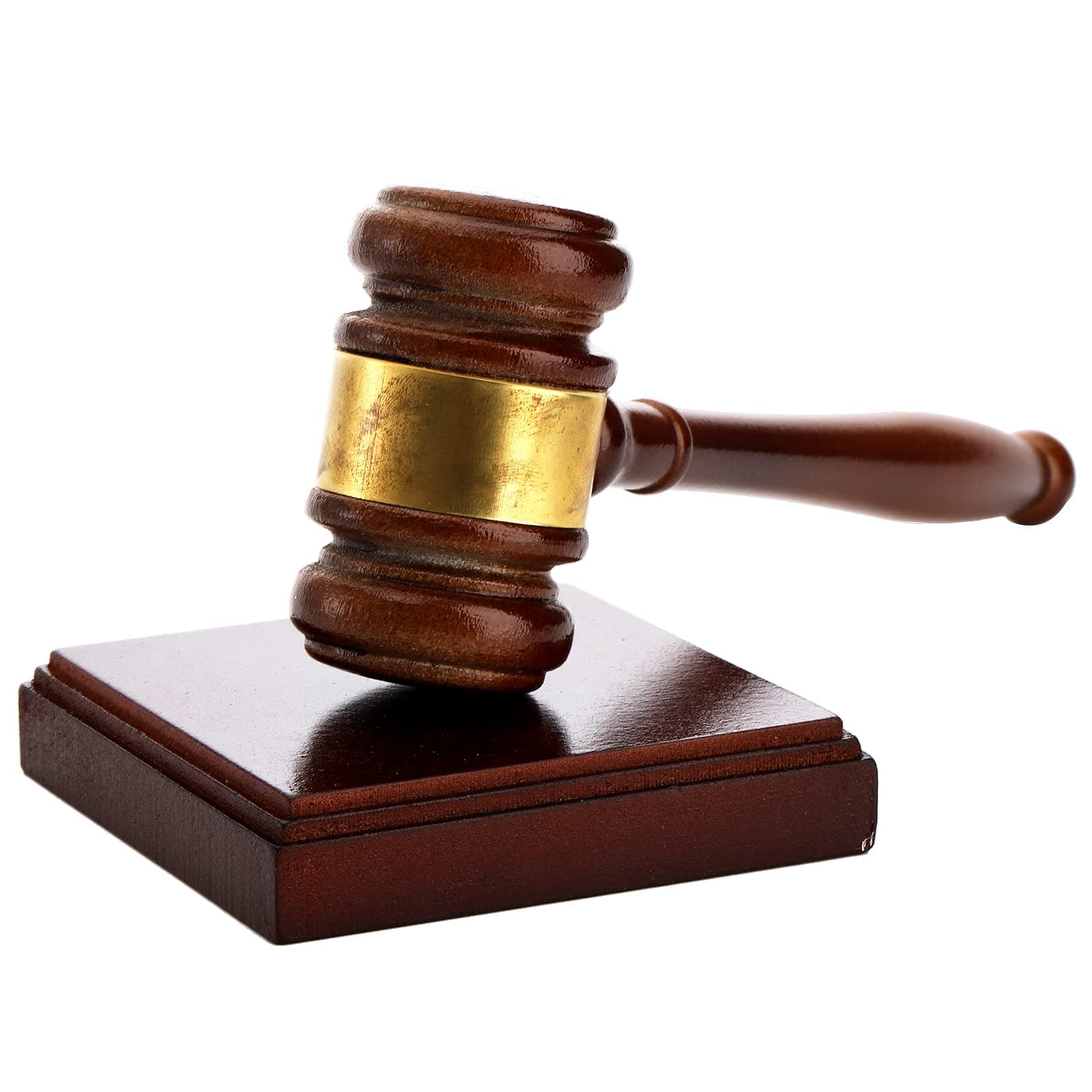 FrcctreBrown Wooden Gavel and Block Set, Handcrafted Wood Hammer Court with Square Sound Block for Lawyer Judge Auction Court Student Gift