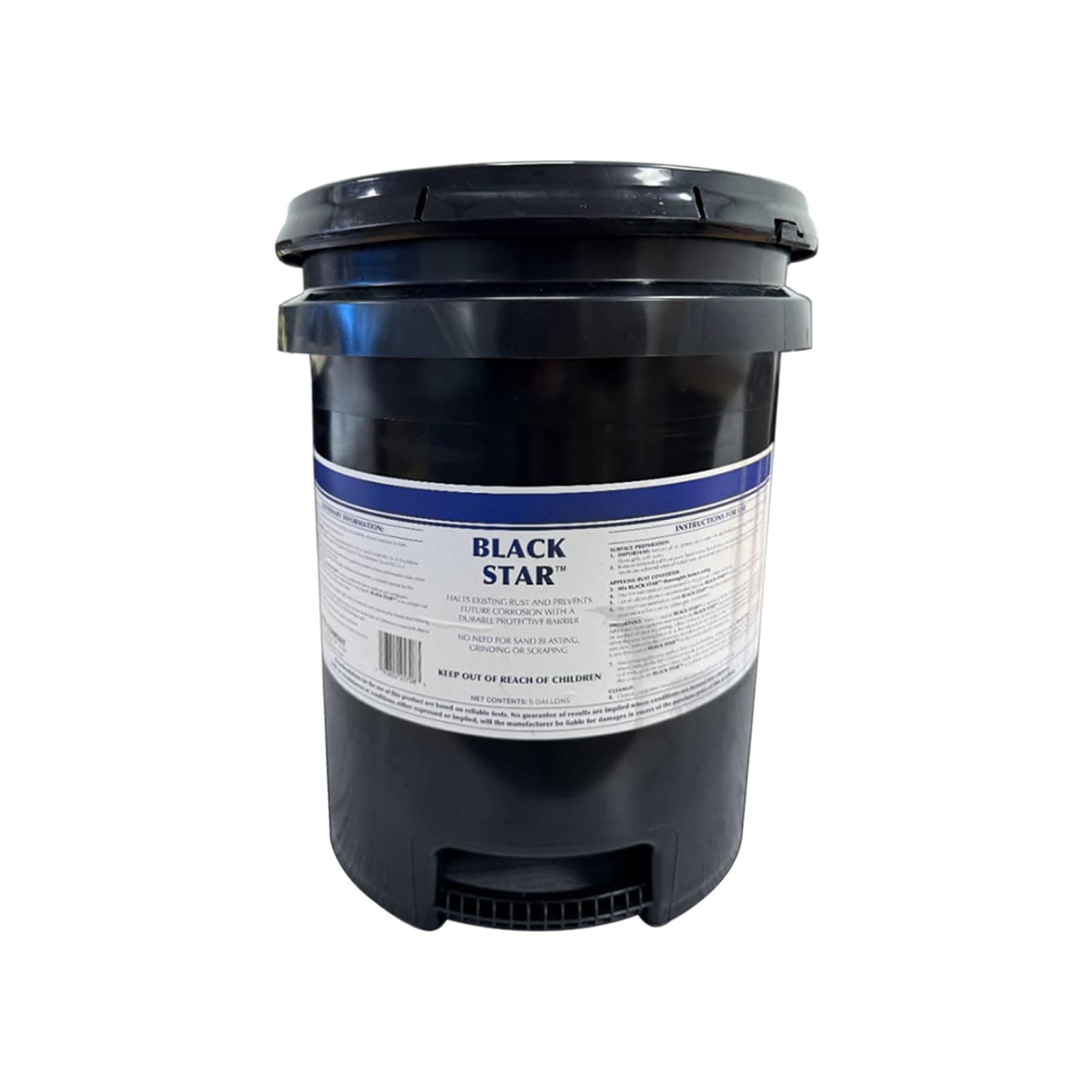 BLACK STAR Liquid Rust Converter - Sealant Primer for Steel Surfaces Turns Rust into Paintable Black Polymer Coating - 5 Gallon Pail