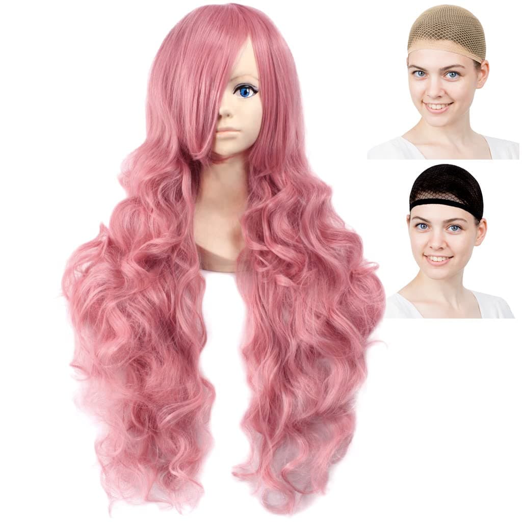 Familiar Louise CaseEden original 4-piece set of Luka Himeji Mizuki zero (wig + Stand + hair net two) CaseEden and Meg [cosplay wig 80cm heat-resistant Genuine] Long Curly Light Pink (japan import)