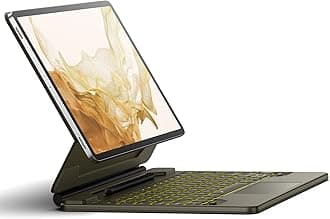 Dexnor for Samsung Galaxy Tab S10+ Plus/S9+ Plus/S9 FE+ Plus/S8+ Plus/S7+ Plus/S7 FE Case with Keyboard 12.4" Magic Style Floating Cantilever Magnetic Stand Trackpad Backlit S Pen Holder - Brown