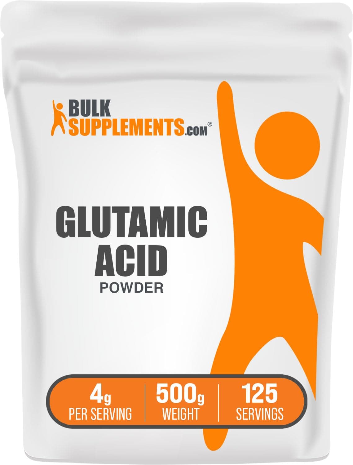 BulkSupplements.com L-Glutamic Acid Powder - Glutamate Supplement, Amino Acid Supplement - Unflavored & Gluten Free, 4g per Serving, 500g (1.1 lbs) (Pack of 1)