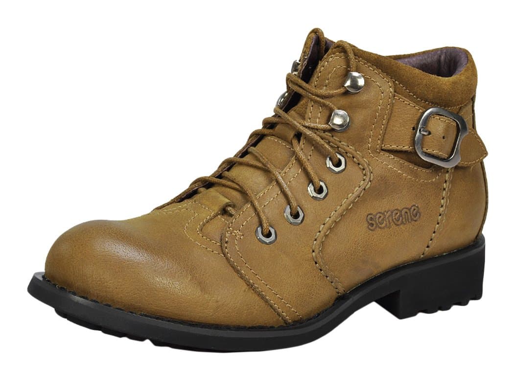 Serene Mens Casual Strap Buckle Lace Up Ankle High Plain Business Oxfords Boots Sneaker Shoes