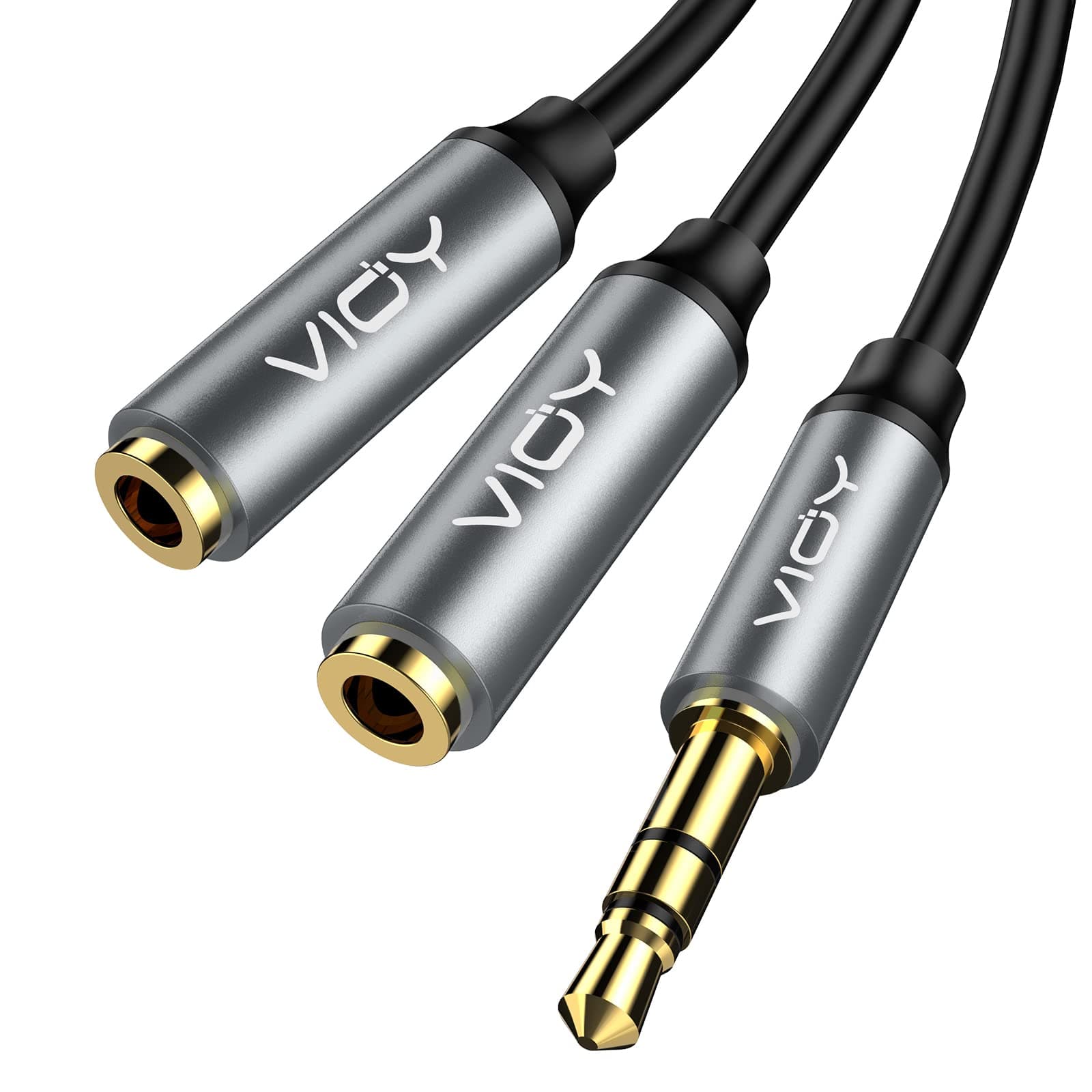 VIOY Headphone Splitter - Double 3.5mm Jack Audio Cable Male to Female Dual Earphone 2-Way Extension for Smartphones