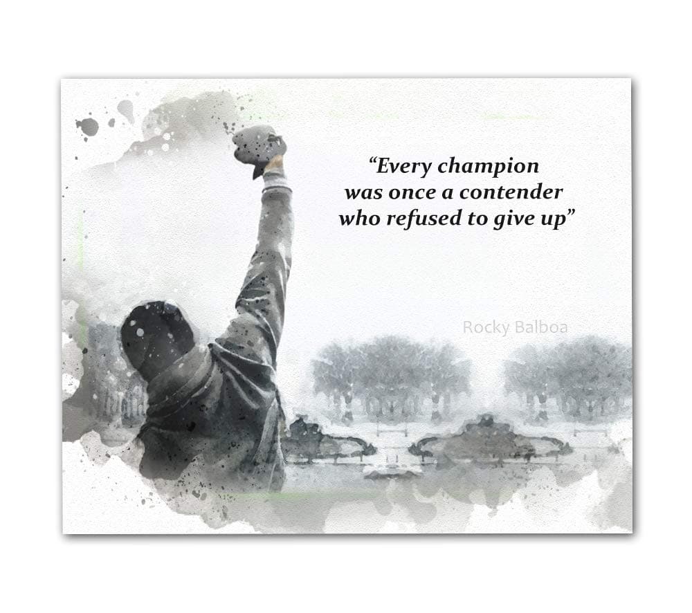 Rocky Balboa Quotes Wall Art, 8"x10" Unframed Art Print - Stunning Rocky Wall Decor