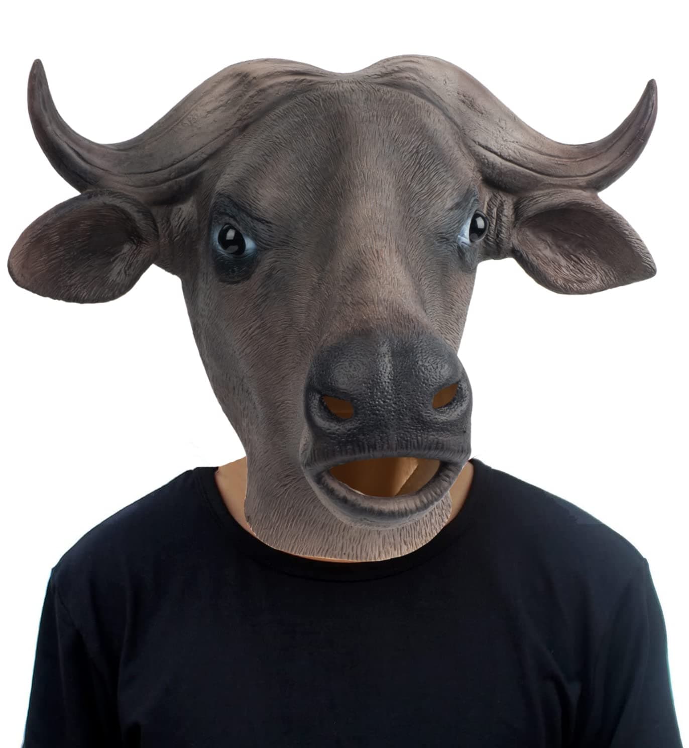 Buffalo Mask Head Animal Latex Full Head Realistic Masks Fancy Dress for Halloween Carnival Costume Party