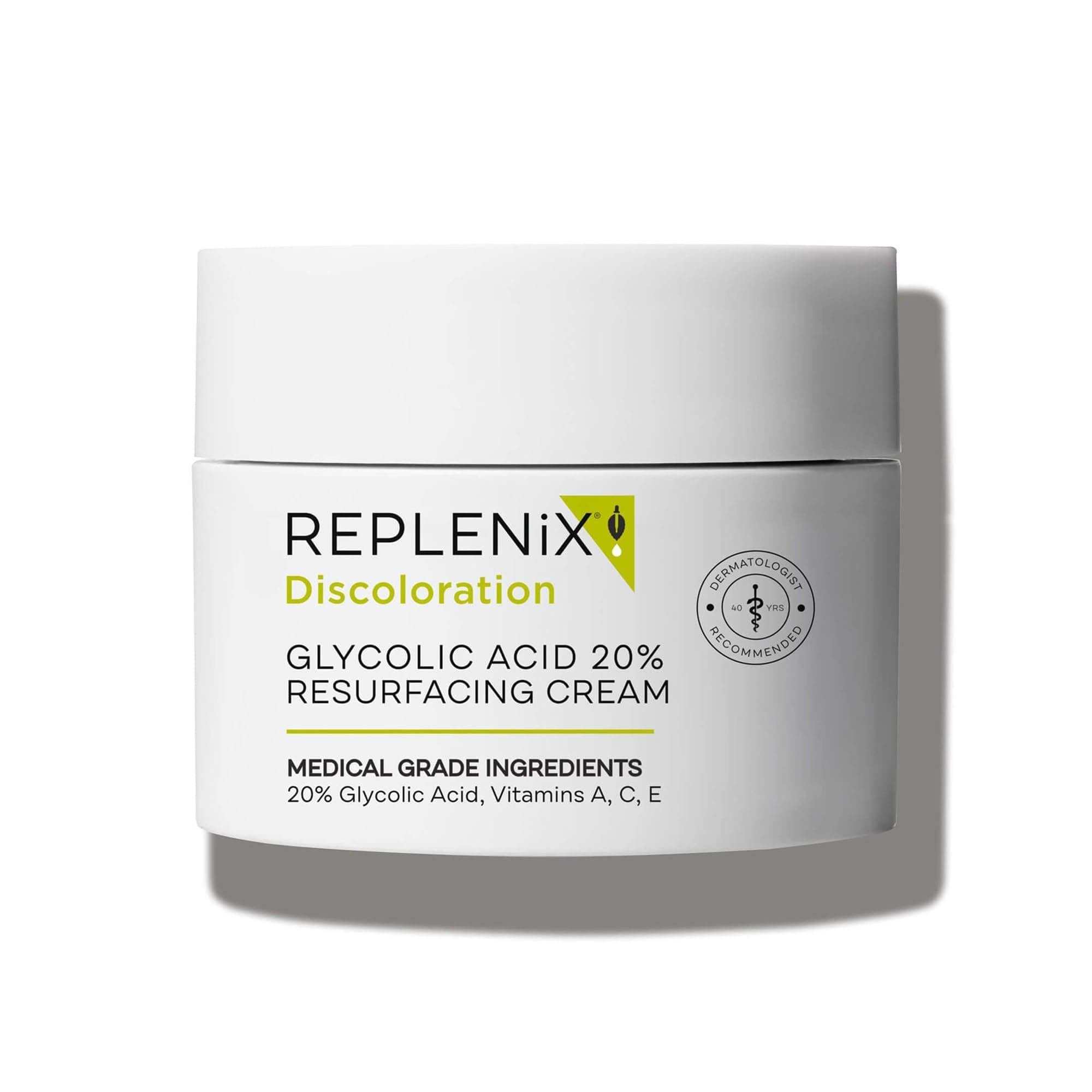 Glycolix Elite Glycolic Acid Resurfacing Cream - Vitamins C, Brightening, Dark Spot Corrector, Reduces Appearance of Pores, 1.7 oz.