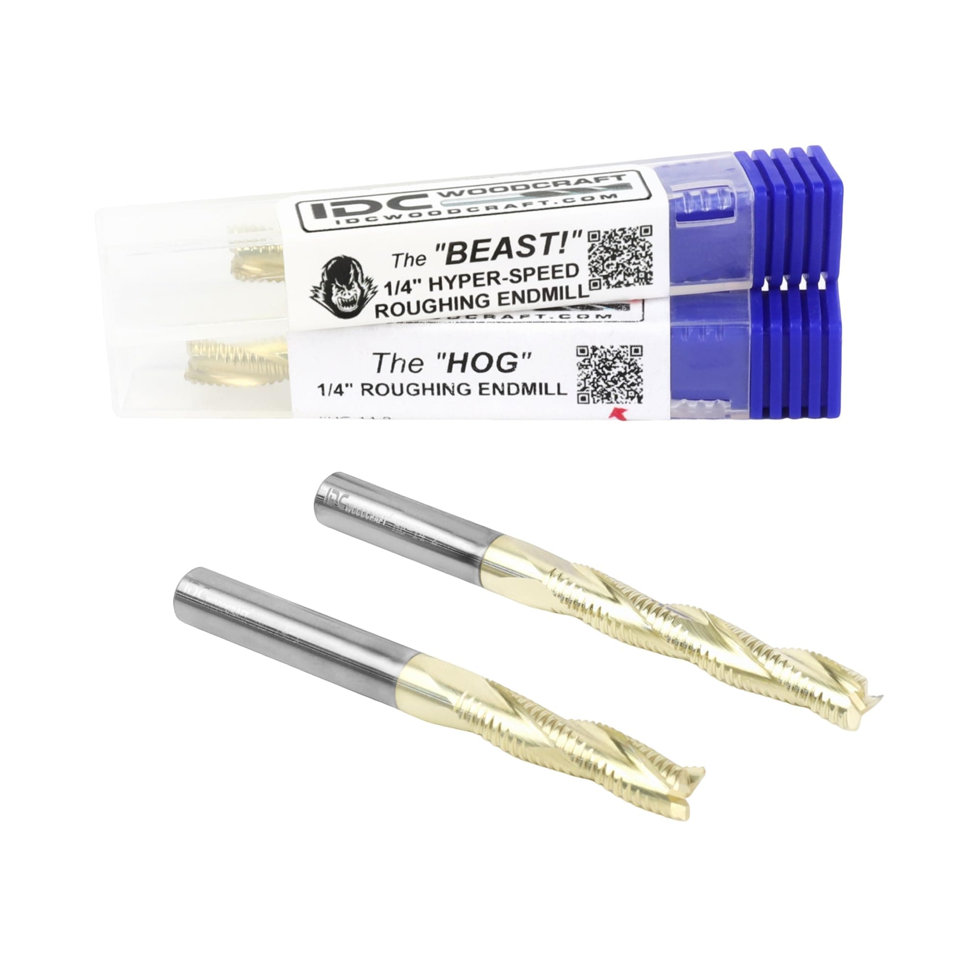 CNC Router Bit Roughing Combo Set - 1/4" Shank. The Beast and HOG – Game-Changing CNC Bits for Ultimate Material Removal and Time Saving for CNC Woodworking Projects