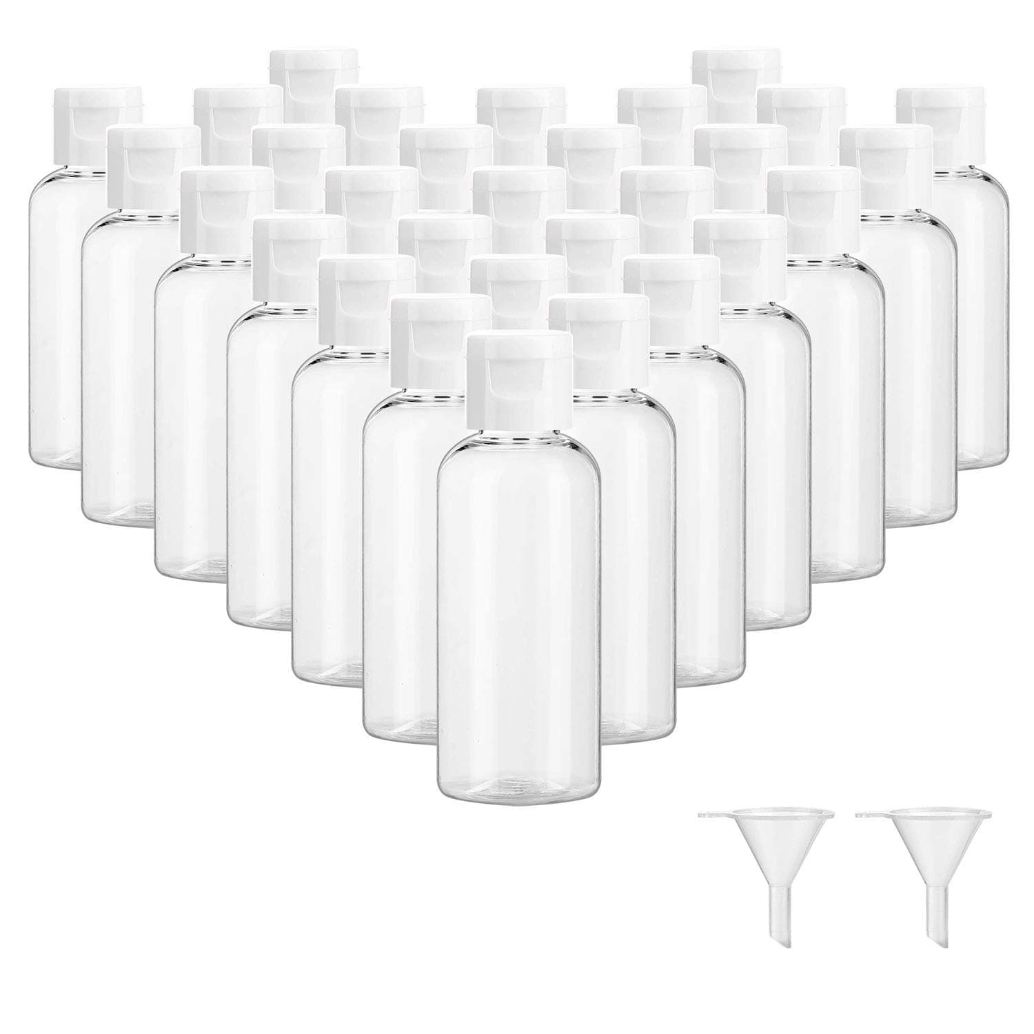M.C. PIPWALA Round Design Plastic Fliptop Bottles Transparent, Empty, Refillable, Portable, Multi Purpose Use |White Colour Fliptop Cup Bottles Transparent |50 ML Set of 12