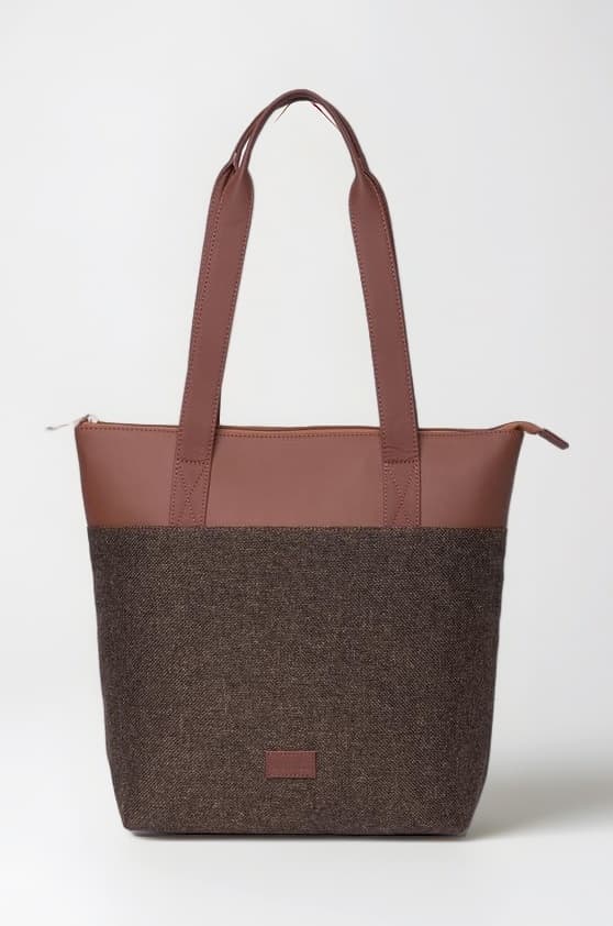 ZOUK Printed Women's Jute Handcrafted Vegan Leather Everyday Tote
