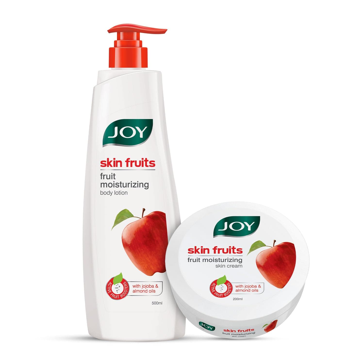 Joy Skin Fruits Body Lotion (500ML) & Skin Cream (200ML) With Apple, Jojoba & Almond Oil | Non Sticky & Lightweight, Winter Season Moisturizer Combo for Dry Skin