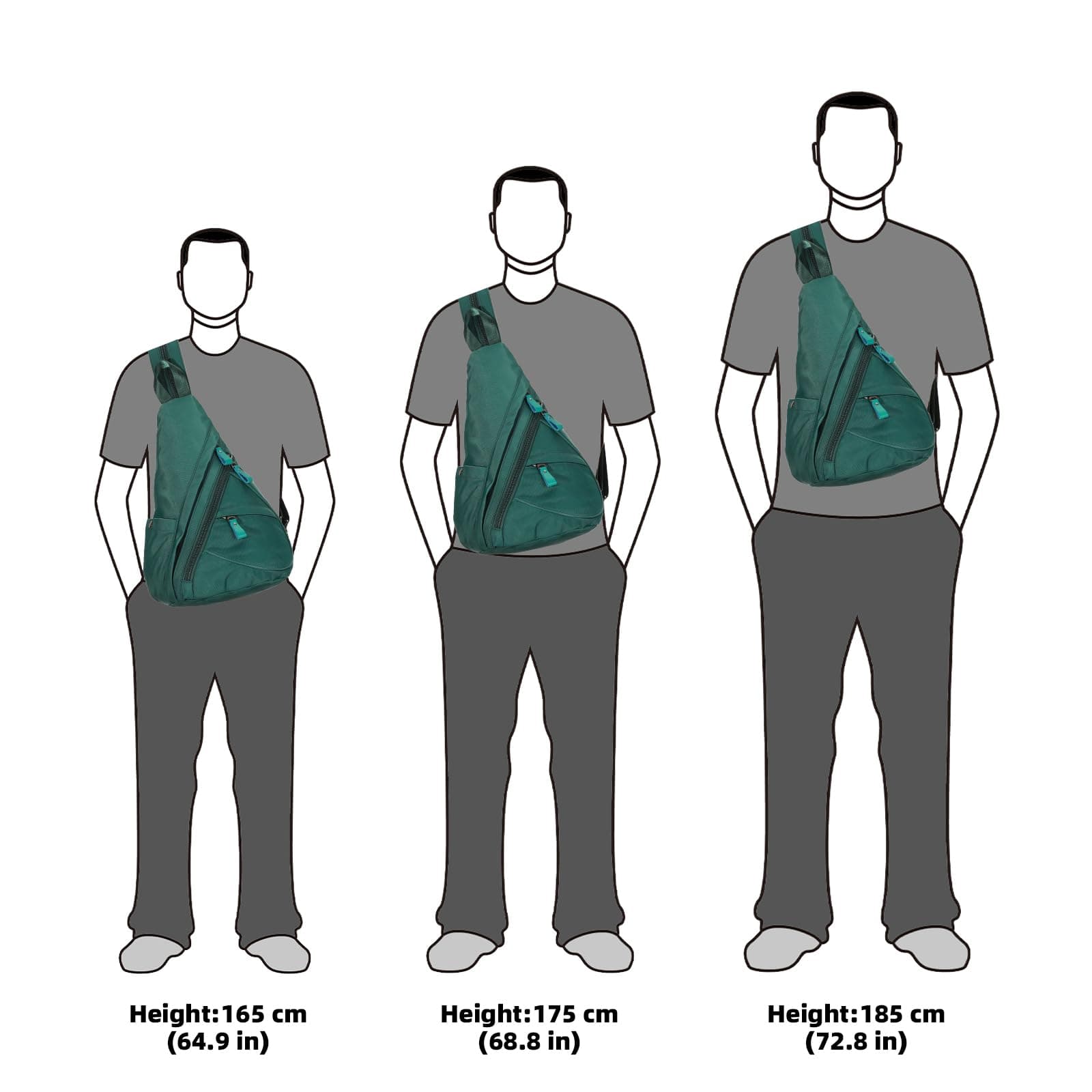 KL928 Nylon Sling Bag - Small Crossbody Backpack Shoulder Casual Daypack Multipurpose Rucksack for Men Women(Atrovirens)