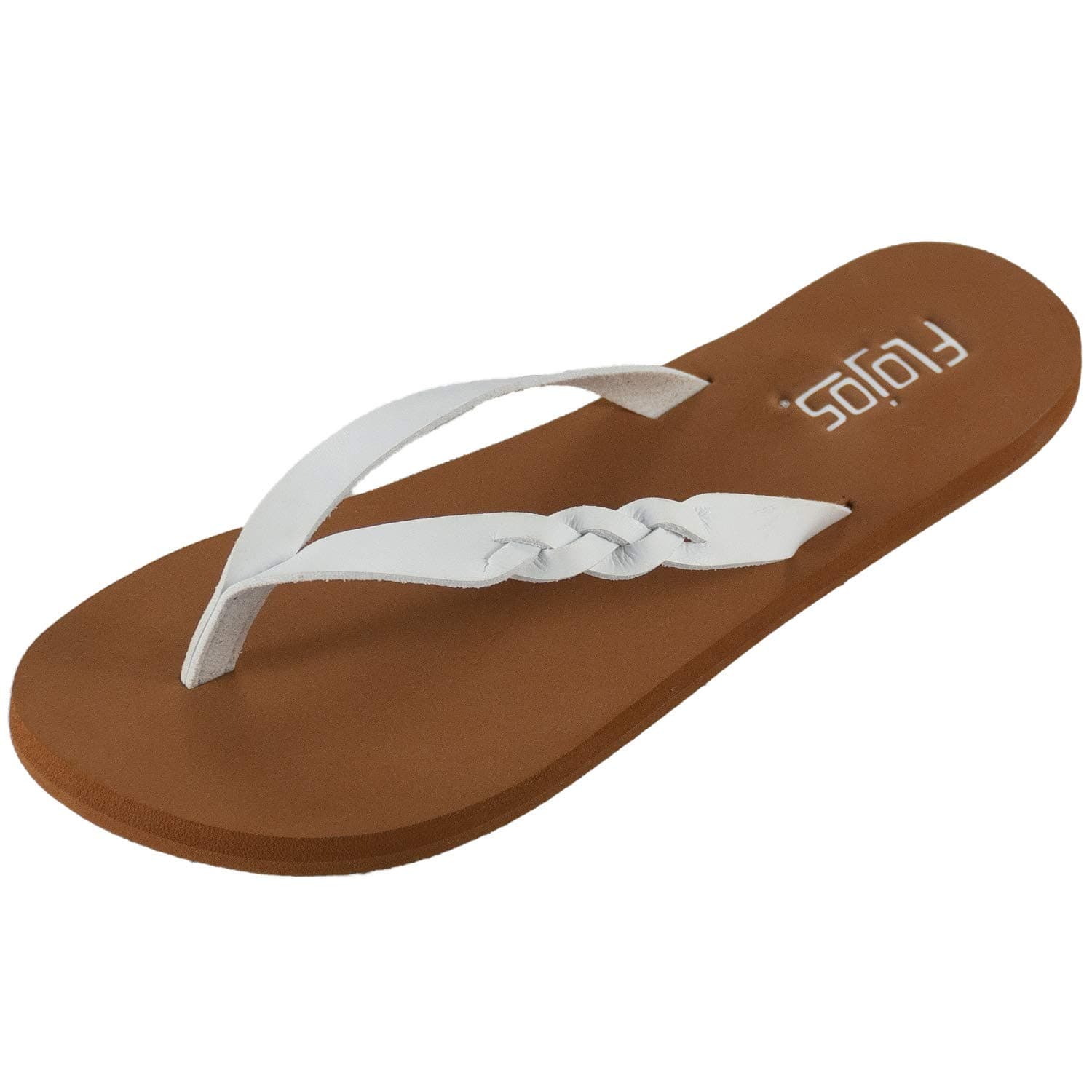 FLOJOS Women's Serenity Flip-Flop, White, 5 M US