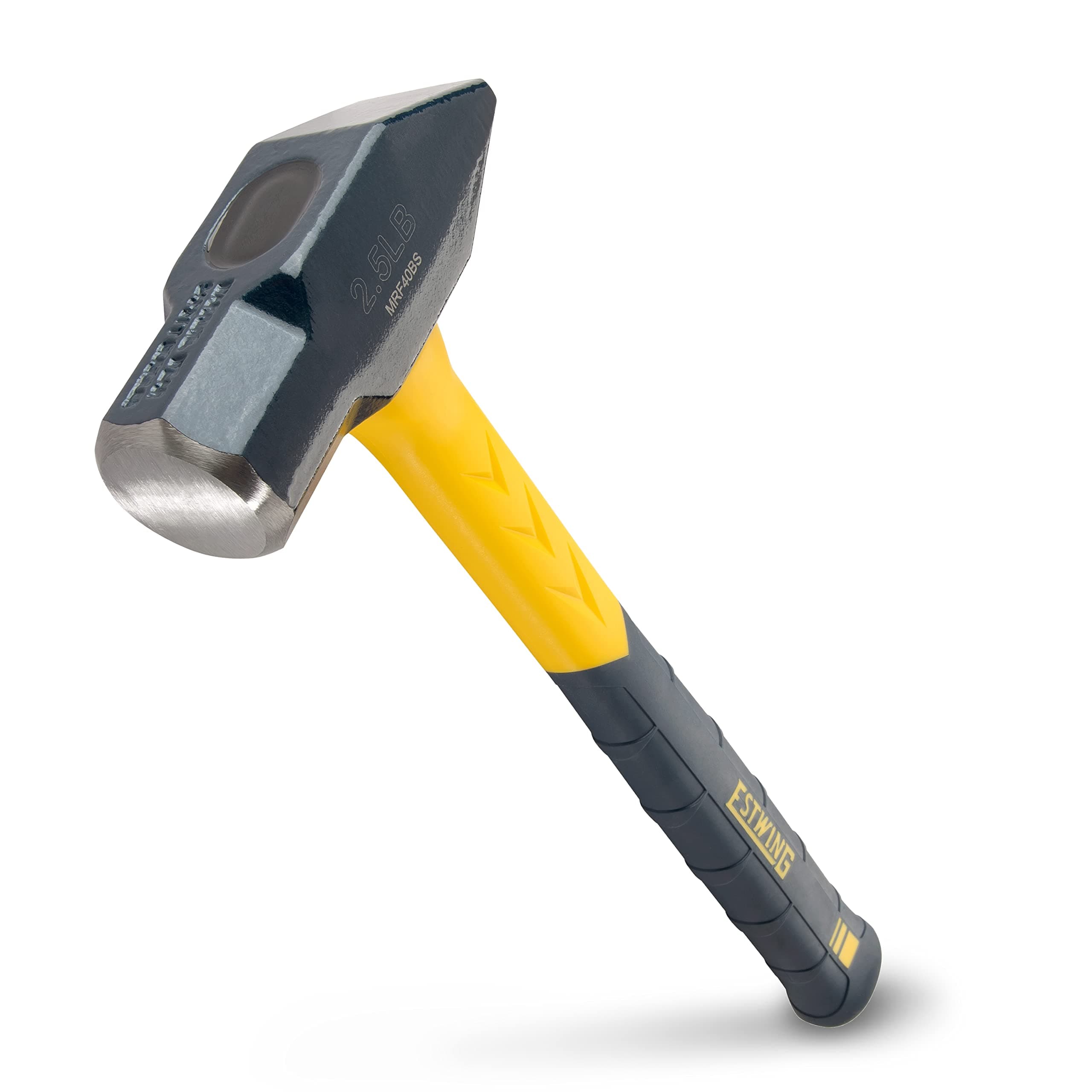 Sure Strike Blacksmith's Hammer - 40 oz Metalworking Tool with Fiberglass Handle & No-Slip Cushion Grip - MRF40BS