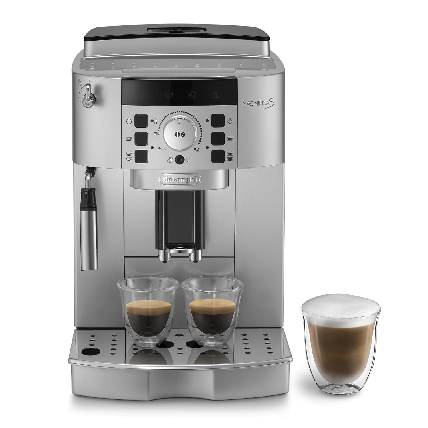DeLonghi Ecam22.110.Sb|Magnifica|Bean To Cup Fully Automatic Coffee Machine With Adjustable Grinder|Espresso,Cappuccino & More Recipe Options|15 Bar Pressure|Free Demo & Installation(Sliver-Black)