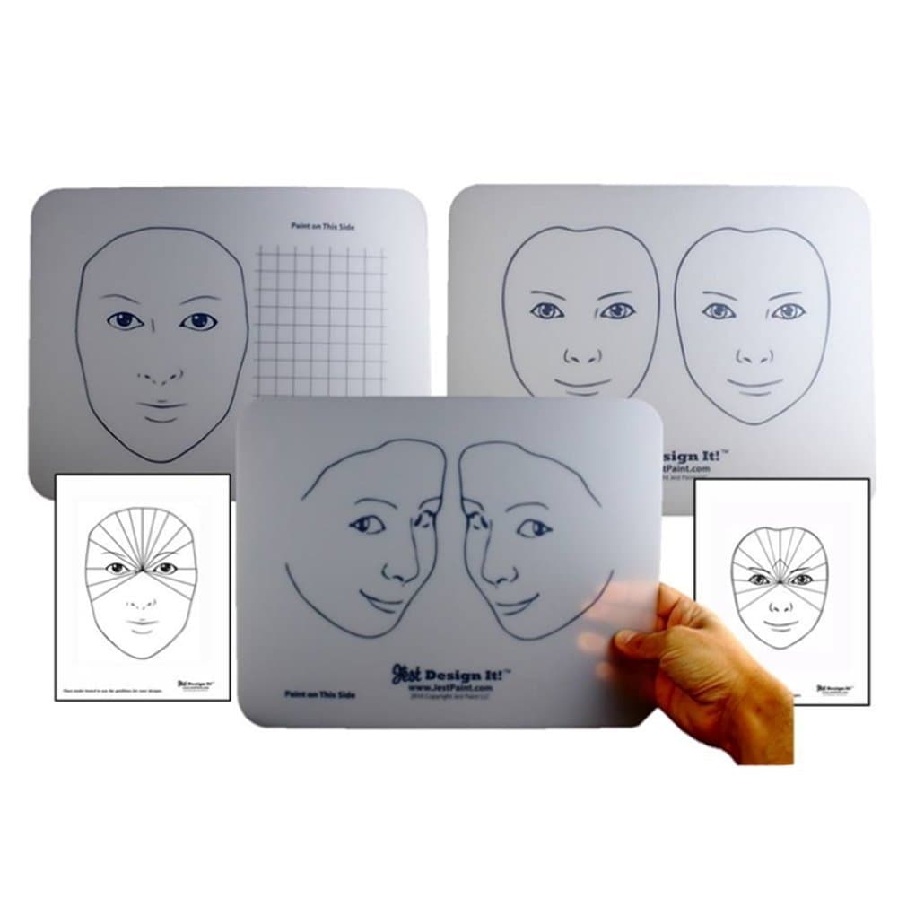 Jest Design It Face Painting Practice Board Kit (3 Boards)