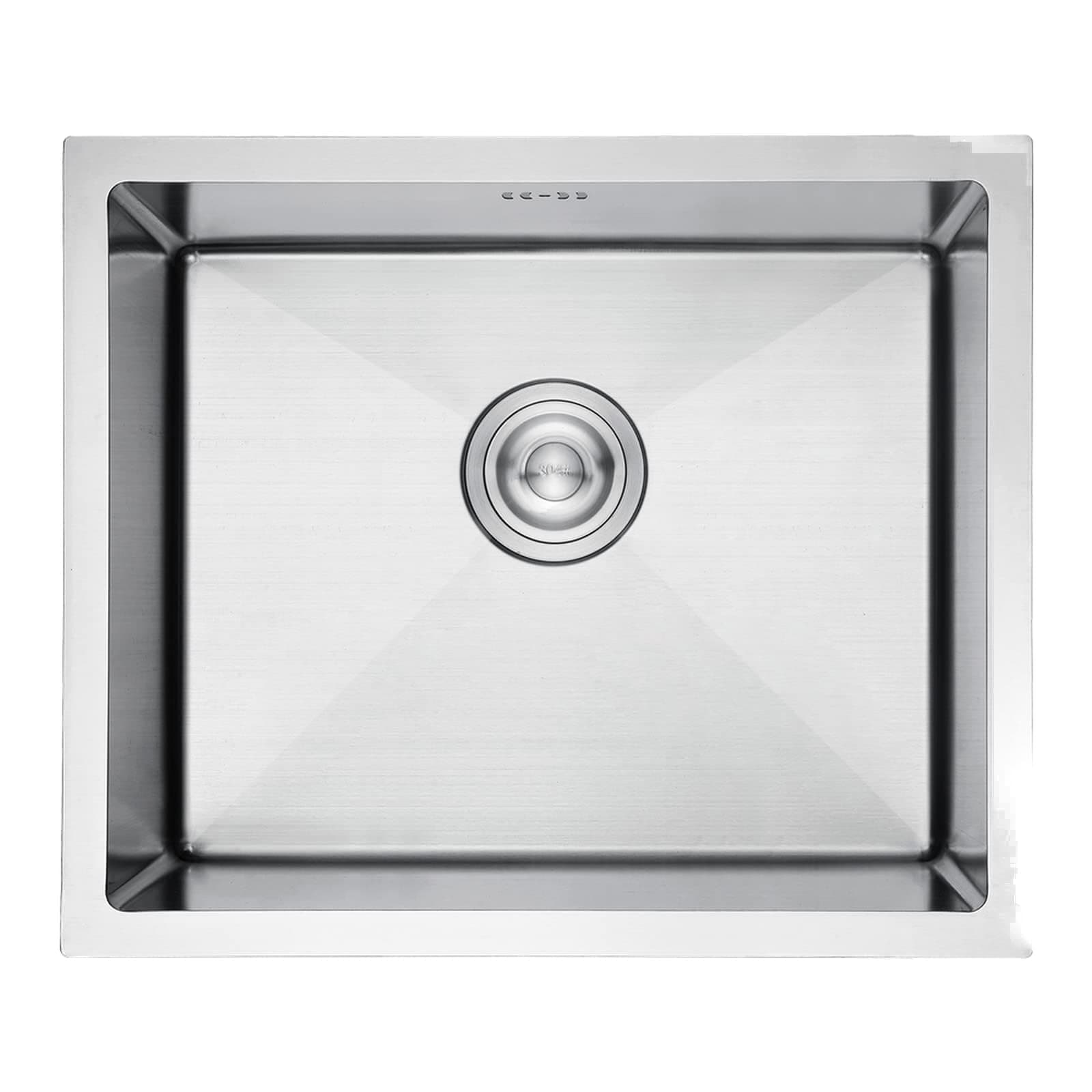 Ibergrif M85043 Stainless Steel Kitchen Sink, 50 x 43cm, Undermount Kitchen Sink Drop in, Topmount Single Bowl Outdoor Campervan Sink with Drainer Fittings, Silver