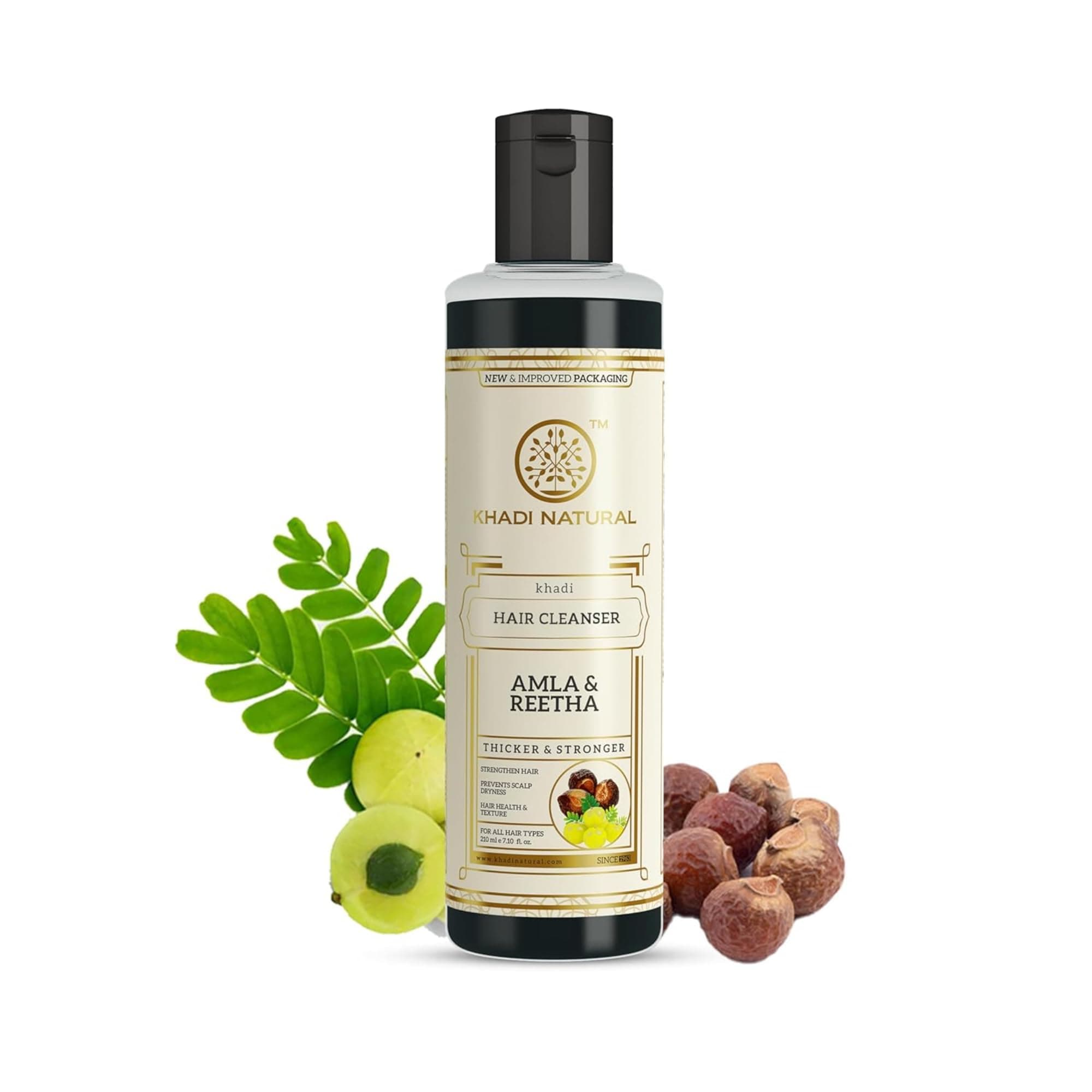 Khadi Natural Amla & Reetha Hair Conditioner | Hair Fall Rescue Formula | Nourishes Dry and Damaged Hair | Suitable for All Hair Types | 210ml