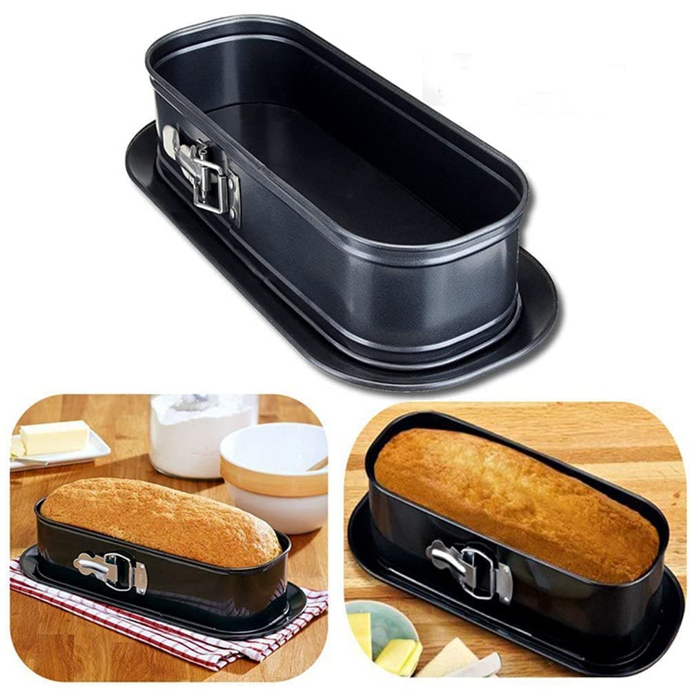 12inch Long Oval Springform Pan, Non-Stick Spring Baking Pan Cheesecake Pan with Removable Bottom (Brown)